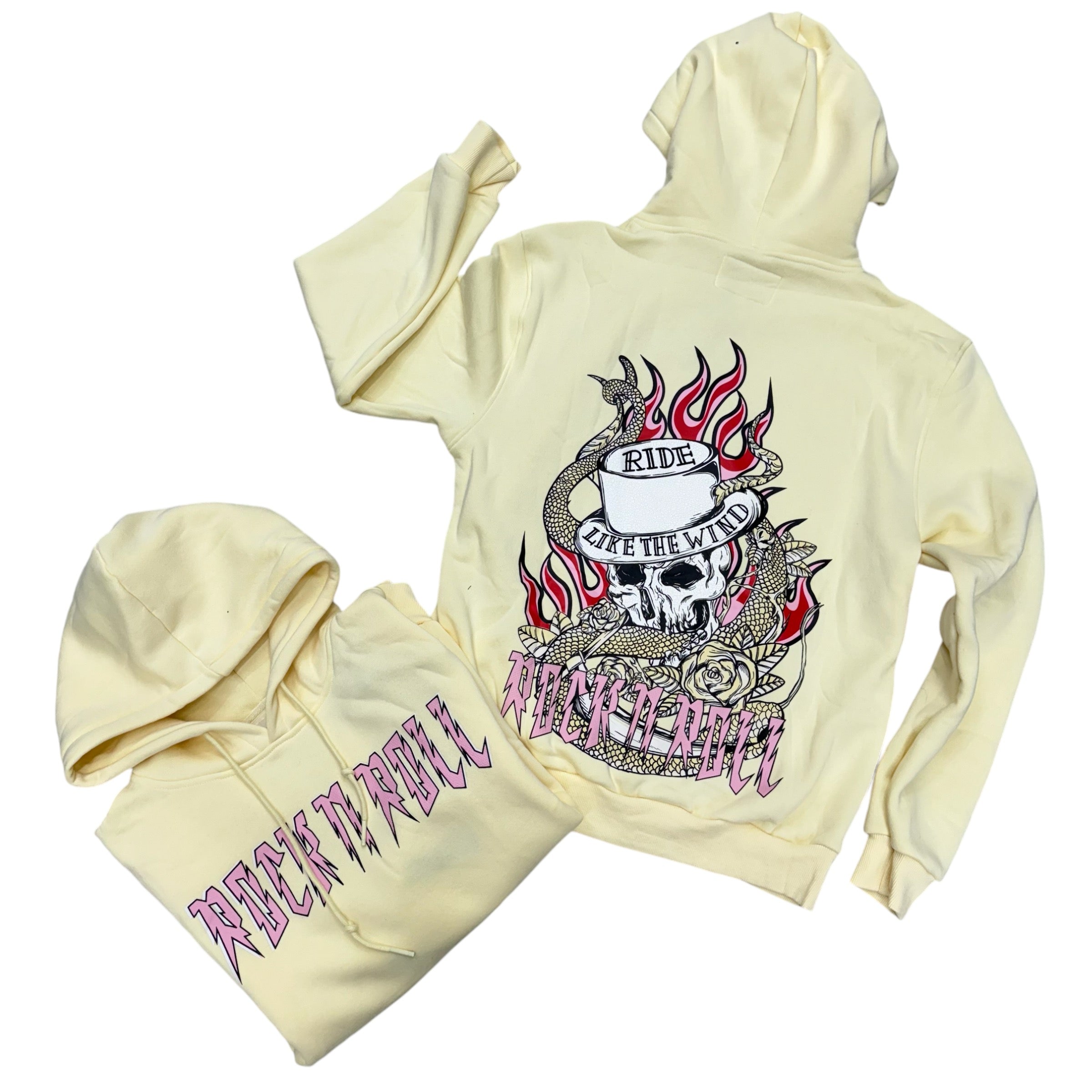 Rock n Roll  hoodie Eggshell 260