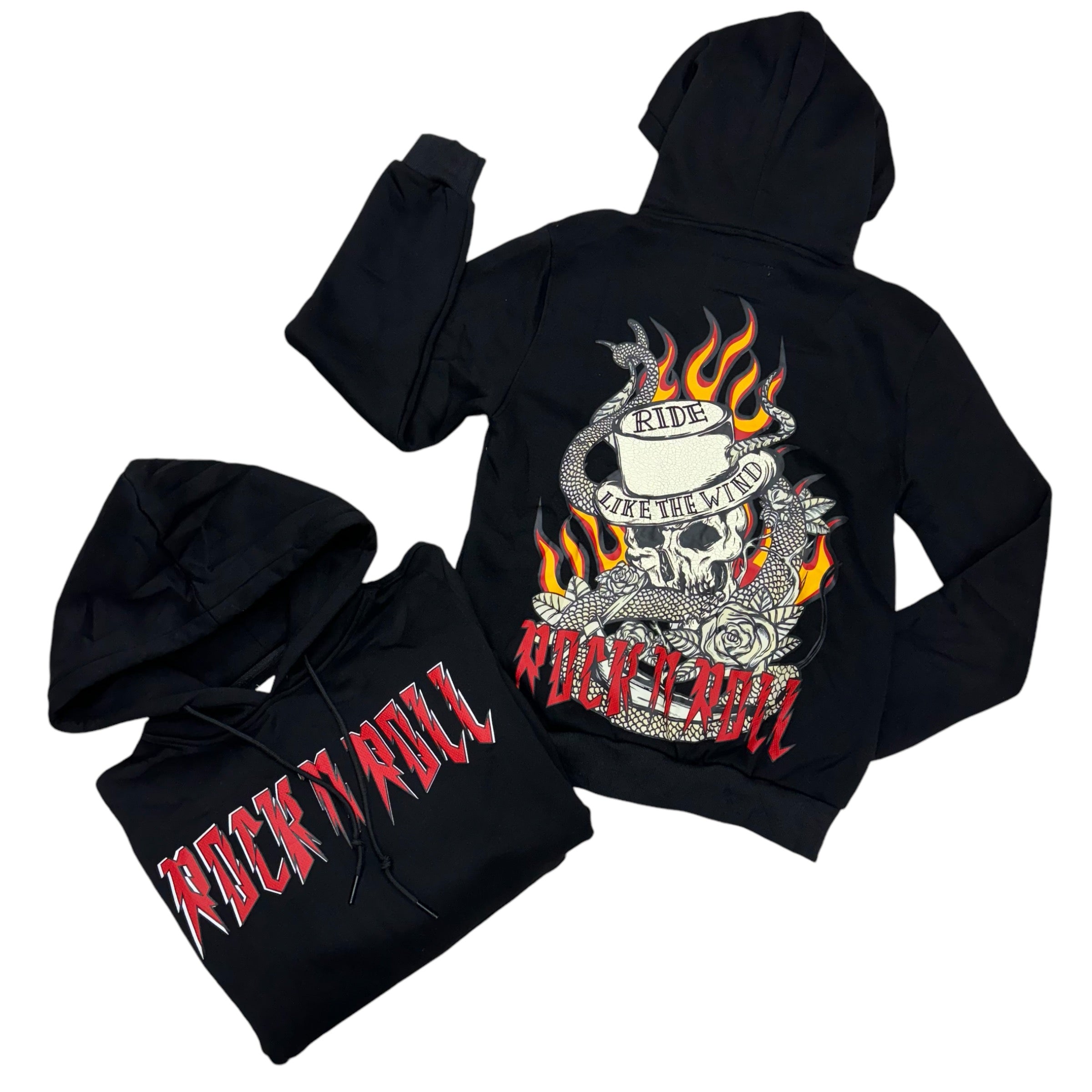 Rock n Roll  hoodie Black 260