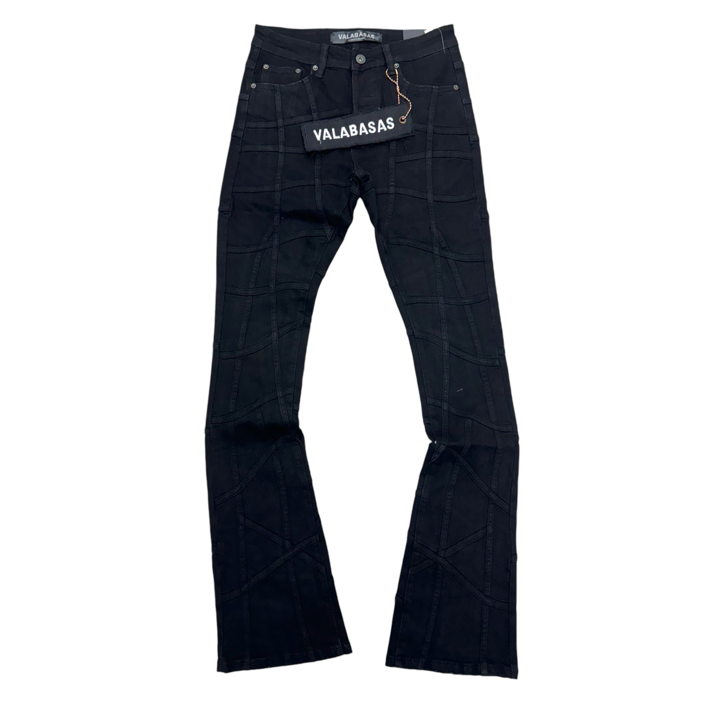 Valabasas stacked Streak denim Black  6041