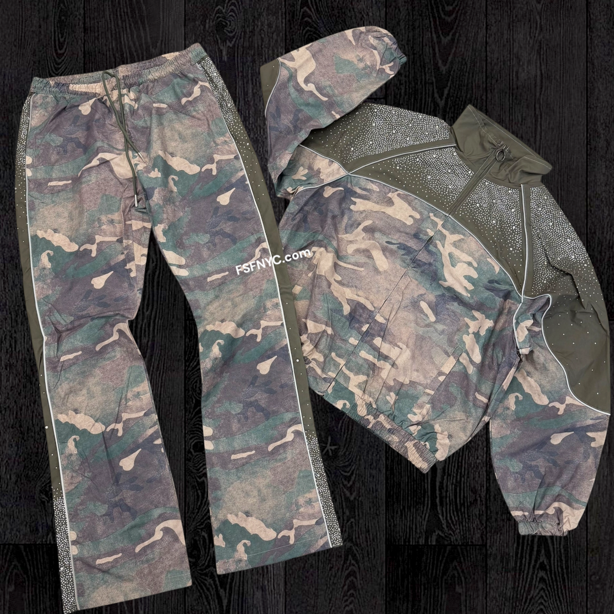 Baruda - OG Rhinestone windbreaker Set - Camo 838