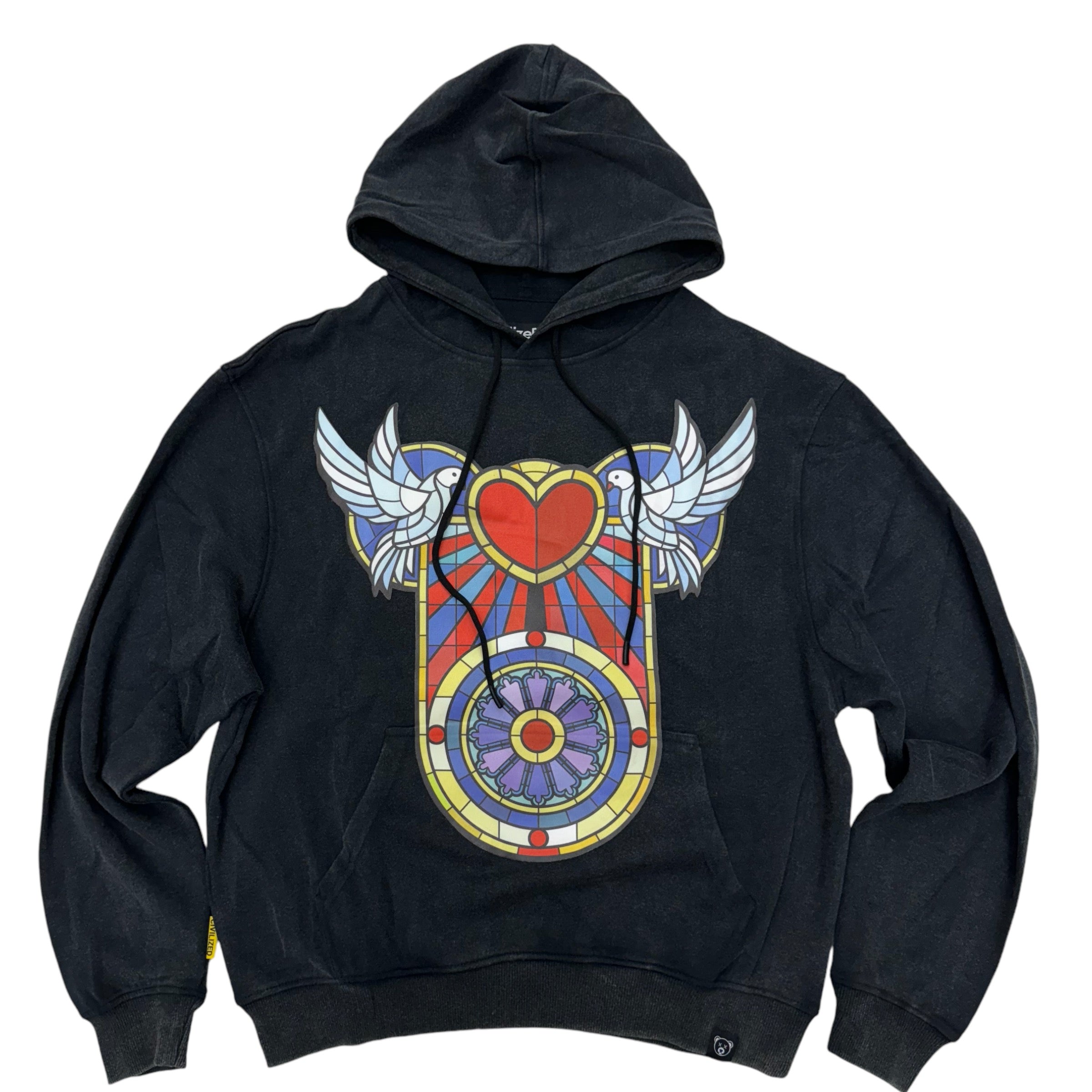 Civil Love Bird Hoodie washed Black 5579