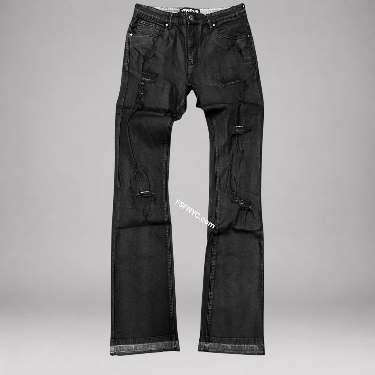 Vicious - Wax Flare Denim  - Black Tar VC1259