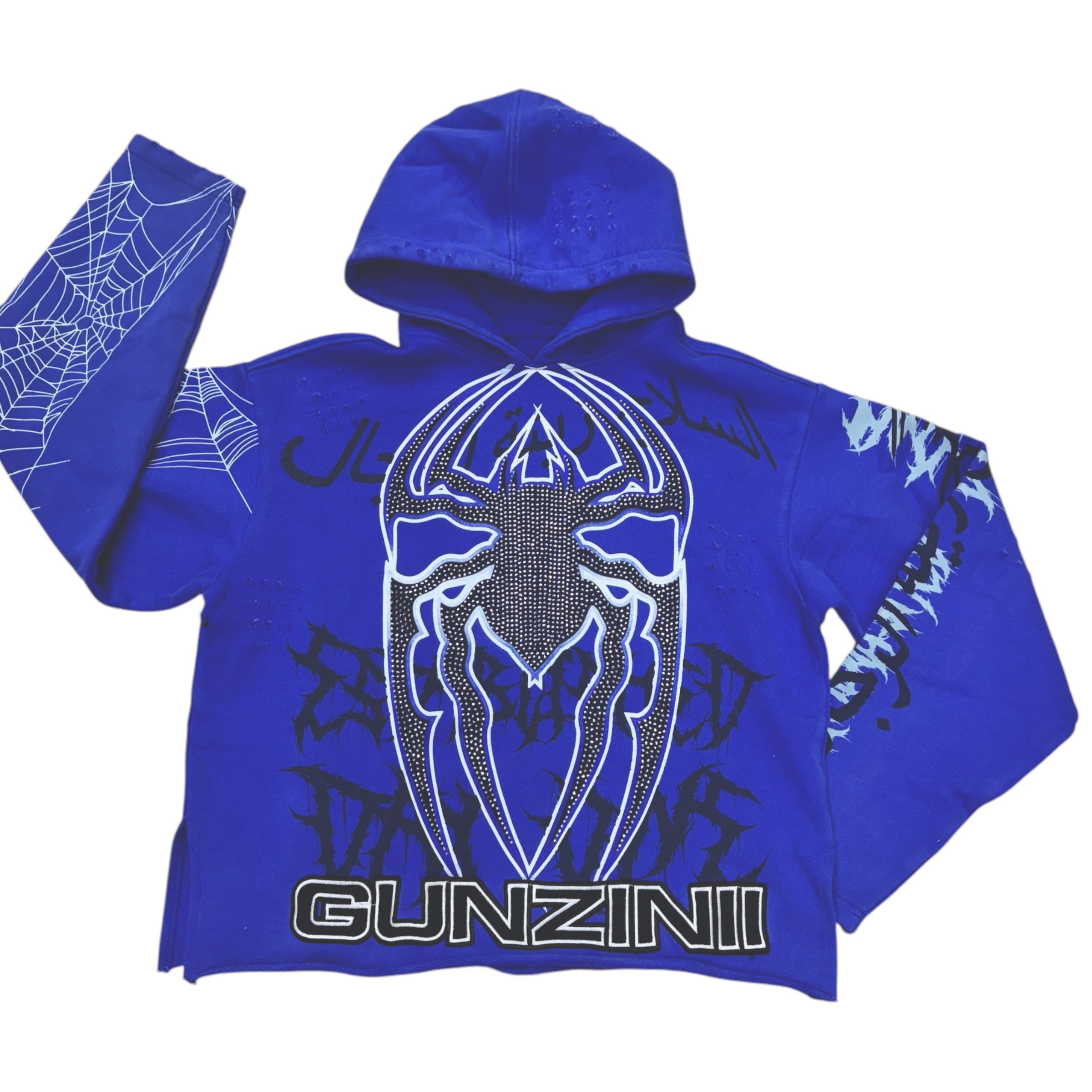 Gunzinii Spider Rhinestone Hoodie Royal GZ586