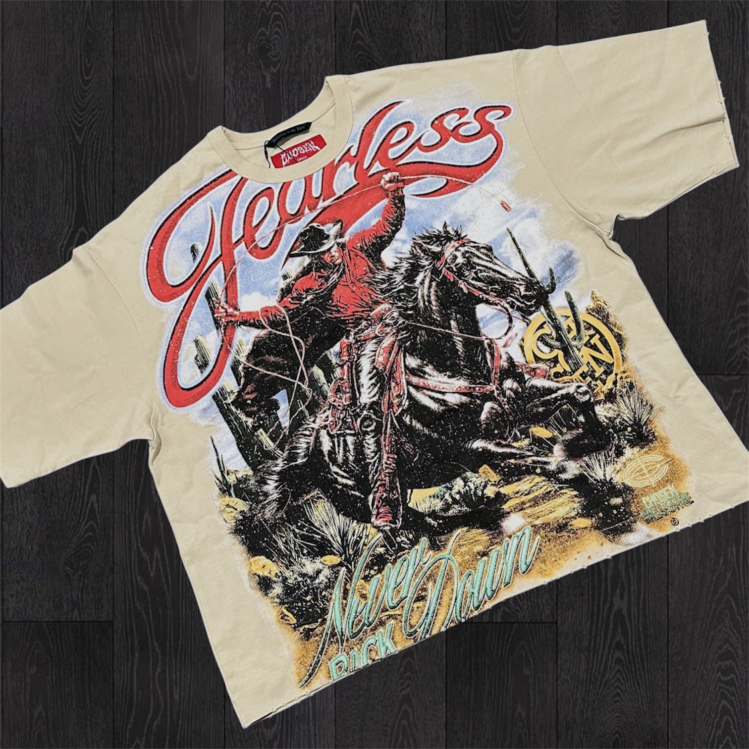 Never Back Down T-shirt - Oatmeal - 6155