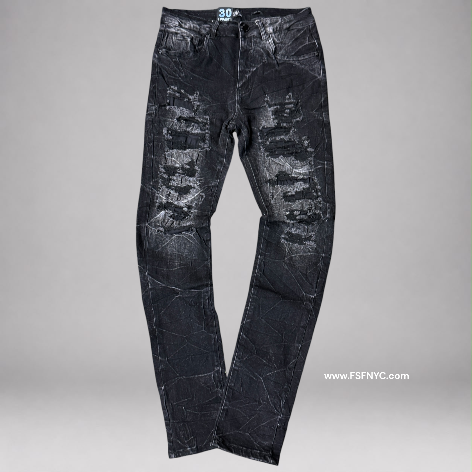 W - Mens Slim Jeans - Black Wash - M8855