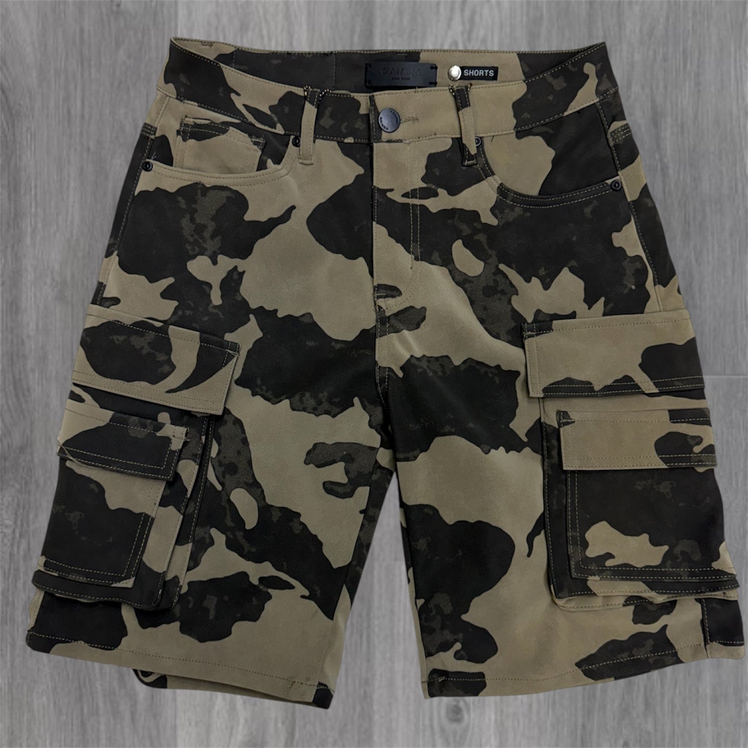 W - Cargo Suede Shorts - Khaki Camo - m7595D