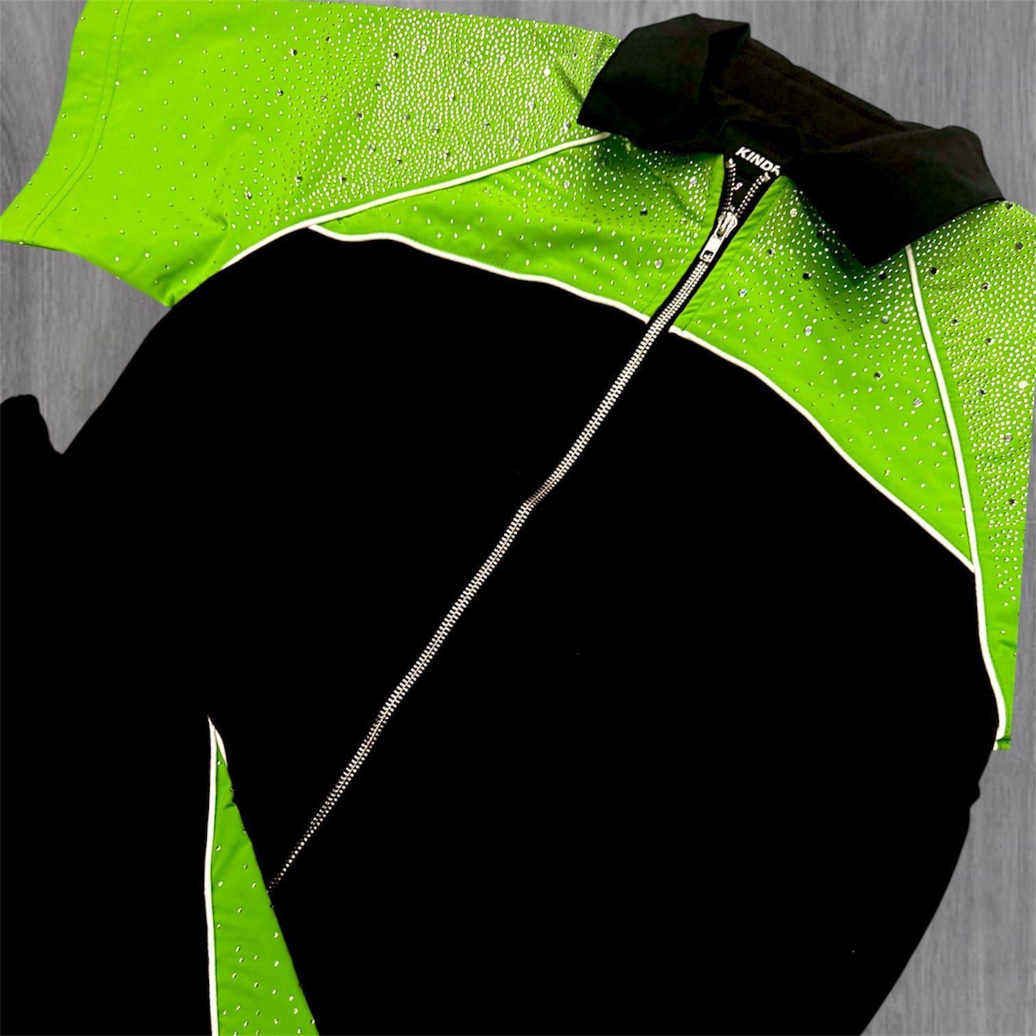 Rhinestones Windbreaker - Set - Black/Green - 261T