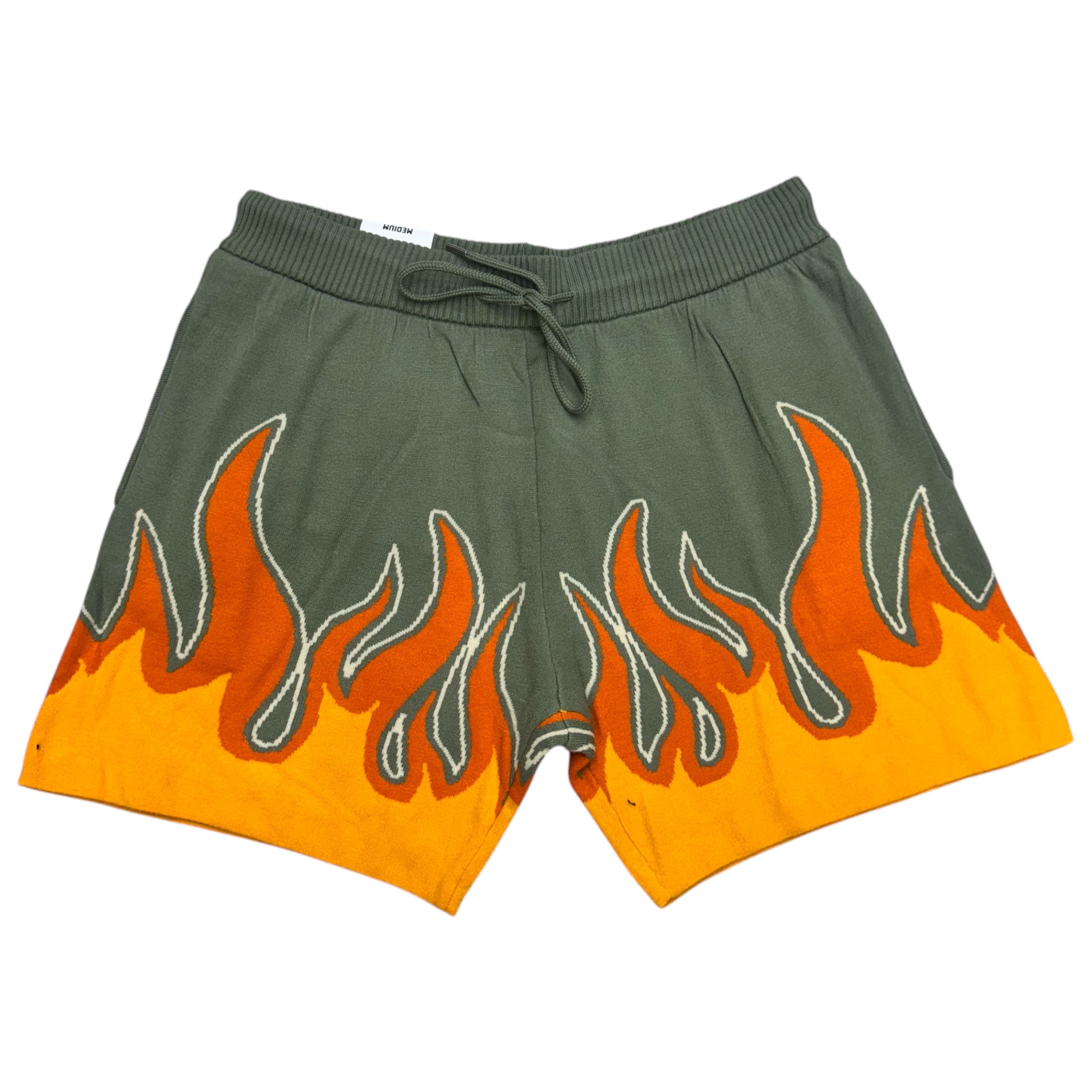 Rebel Flames Mohair Shorts Dark Sage 993