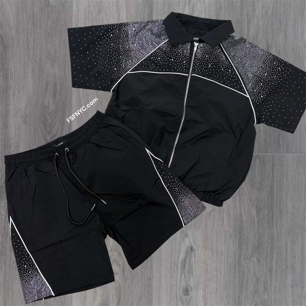 stein Windbreaker セットアップ Rhinestones Windbreaker - Set - Black/Black - 261T zi