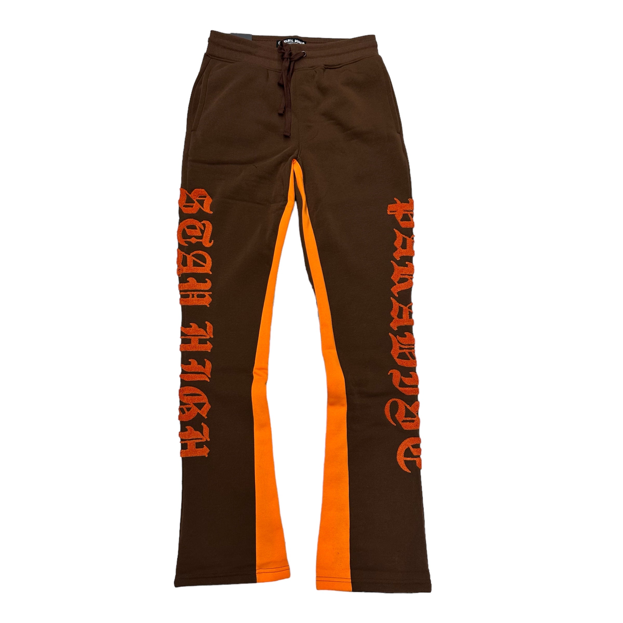 Rebel stay high Stacked Sweat Pants Brown 498