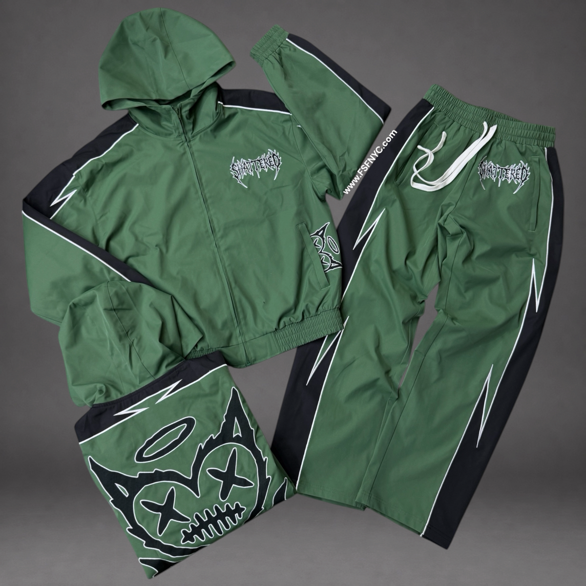 Shattered - Classic Heart Windbreaker Set - Green