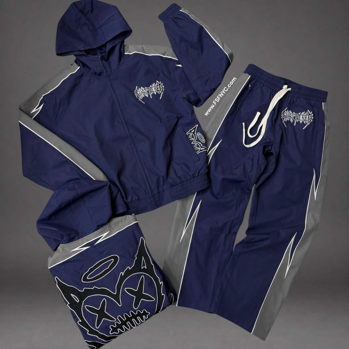 Shattered - Classic Heart Windbreaker Set - Navy