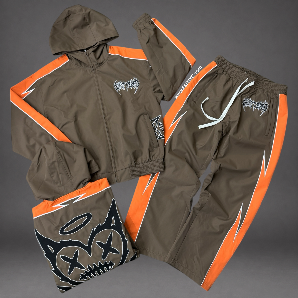Shattered - Classic Heart Windbreaker Set - Brown