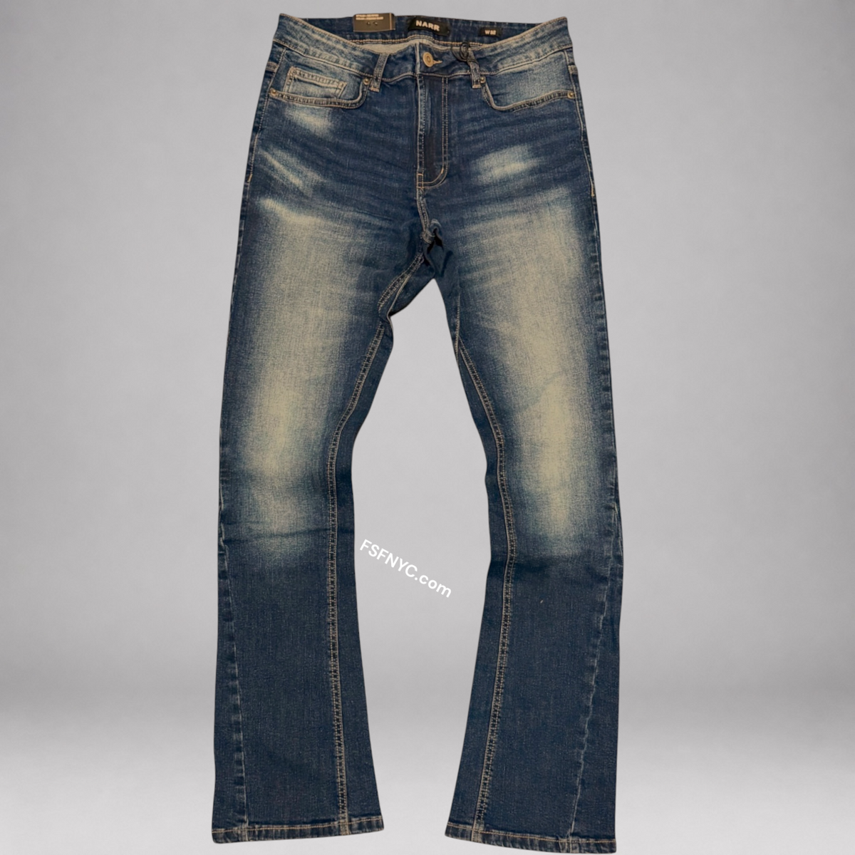 Narr - Flare Clean Denim - Med.Blue - 70152