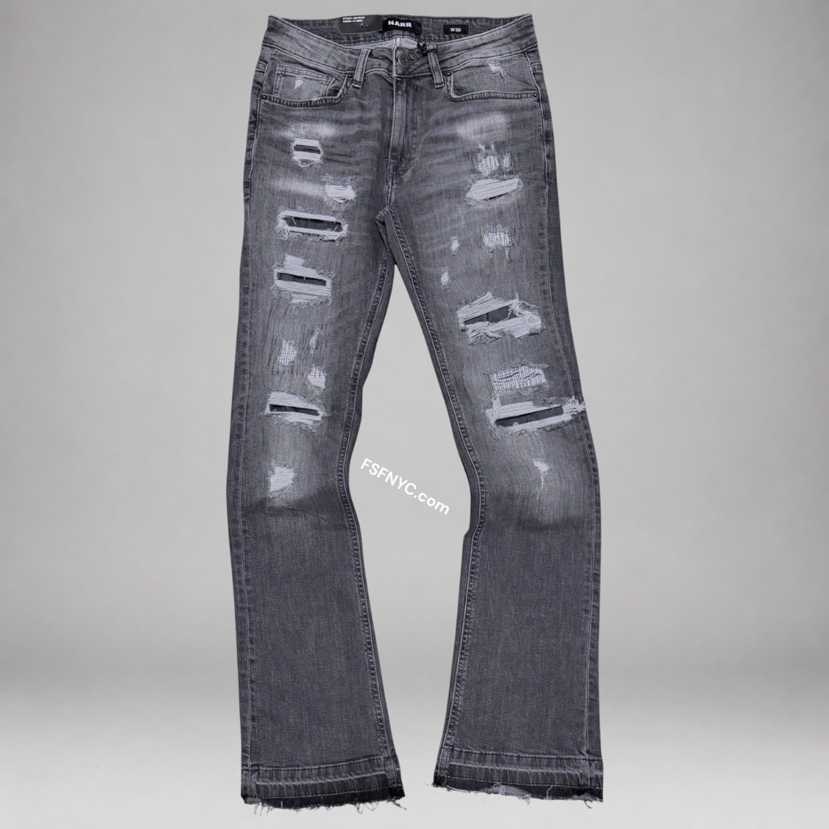 Narr - Flare Distressed Denim - L.Grey - 70154