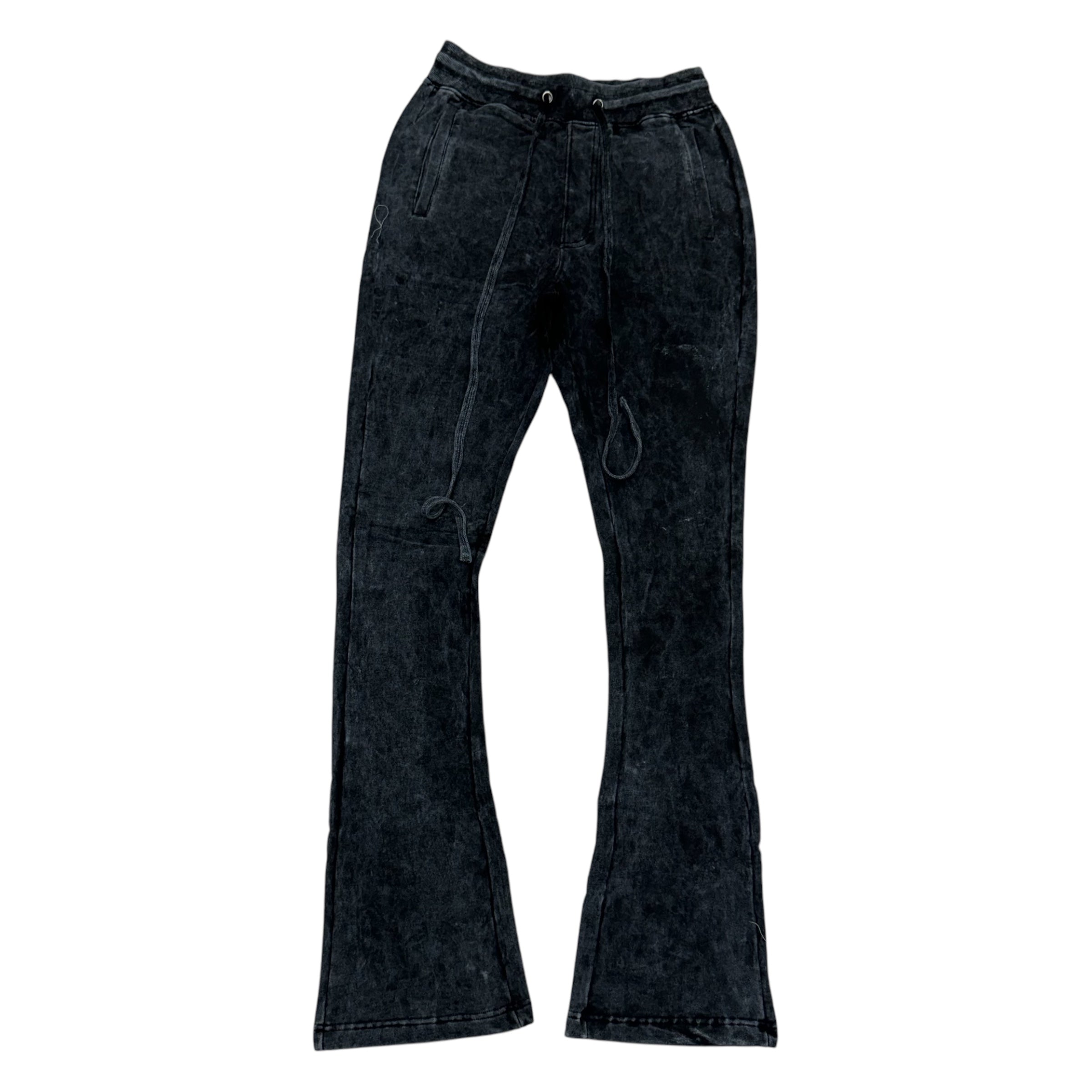 RS Stacked Acid Wash Sweats Black 401