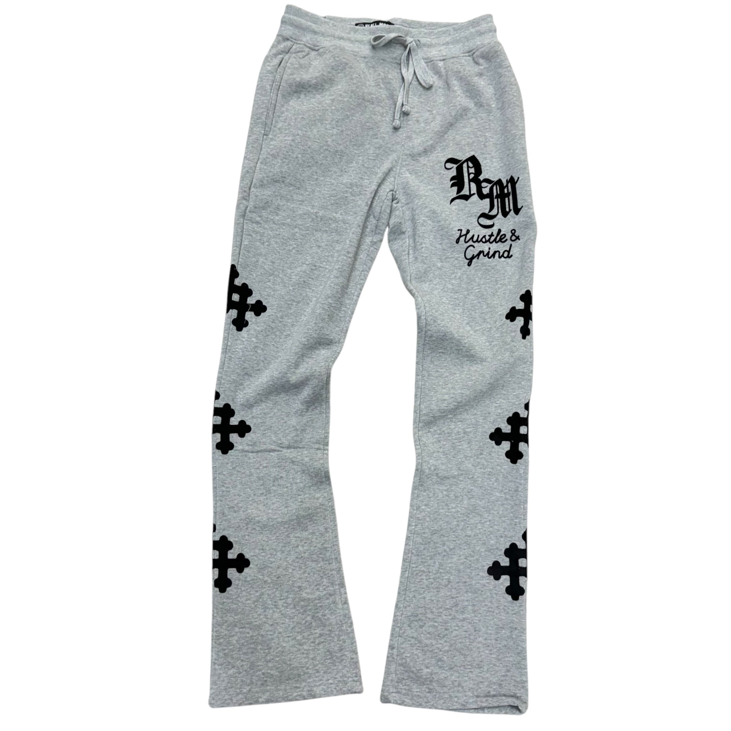 Rebel Stacked Cross Sweats Grey 442