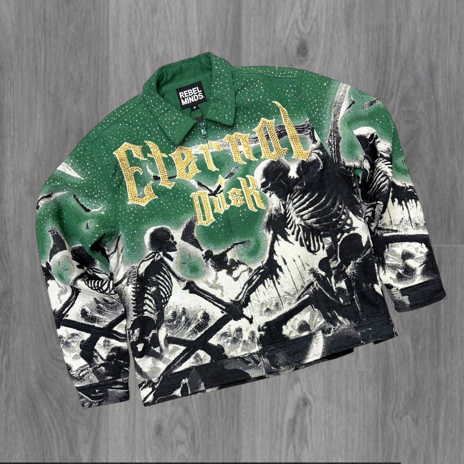 Rebel - ETERNAL DUSK Tapestry  Lt Jacket- Hunter Green - 558