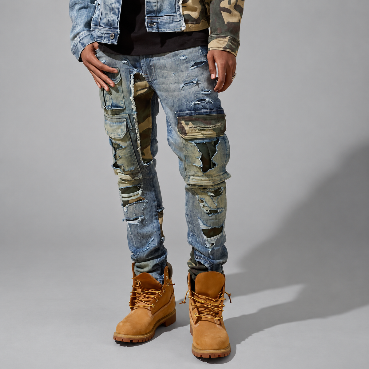 JC - Patched Work Denim - Woodland - JM3481