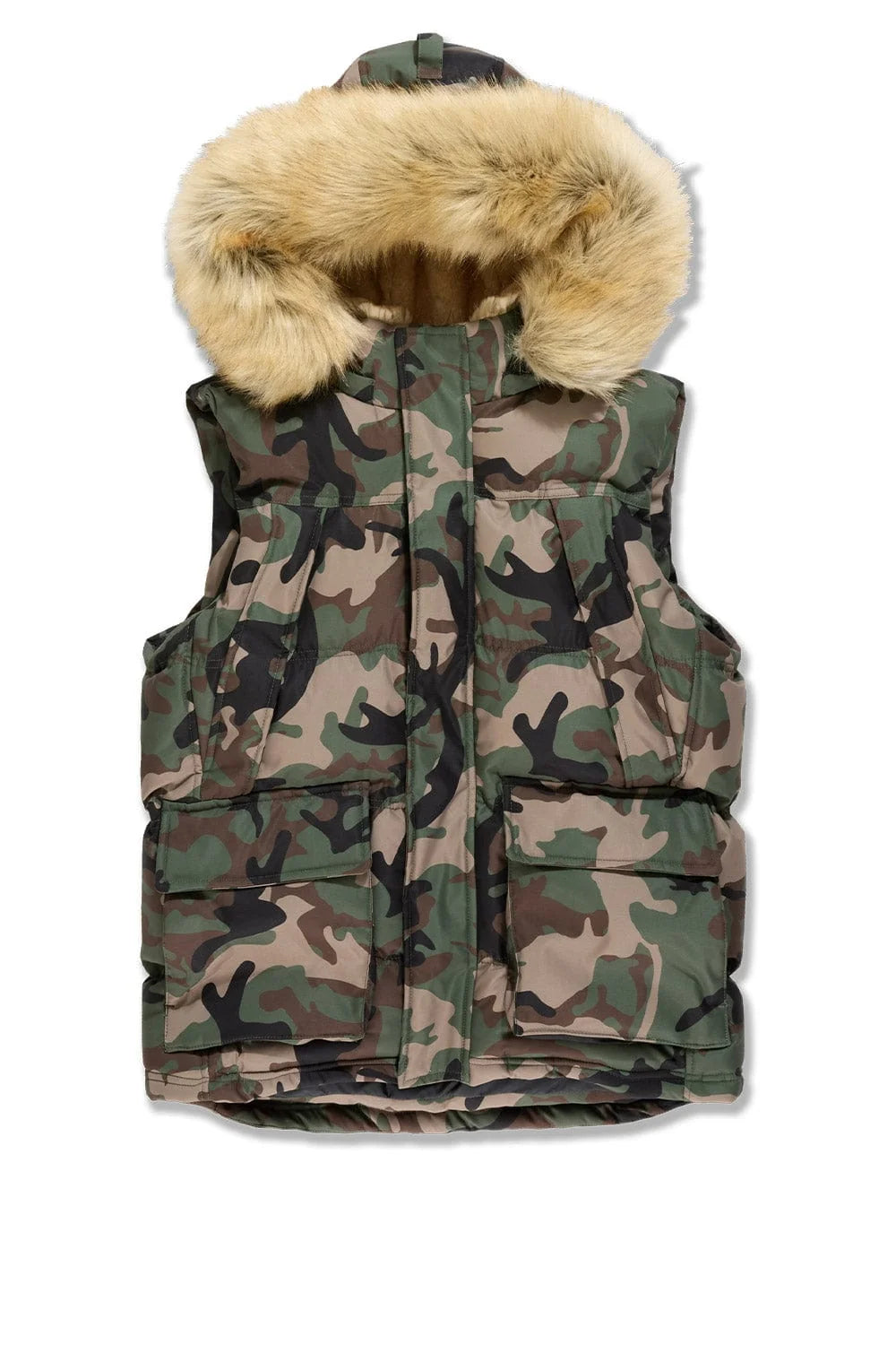 heavy Puffer Fur Vest - Camo 9491