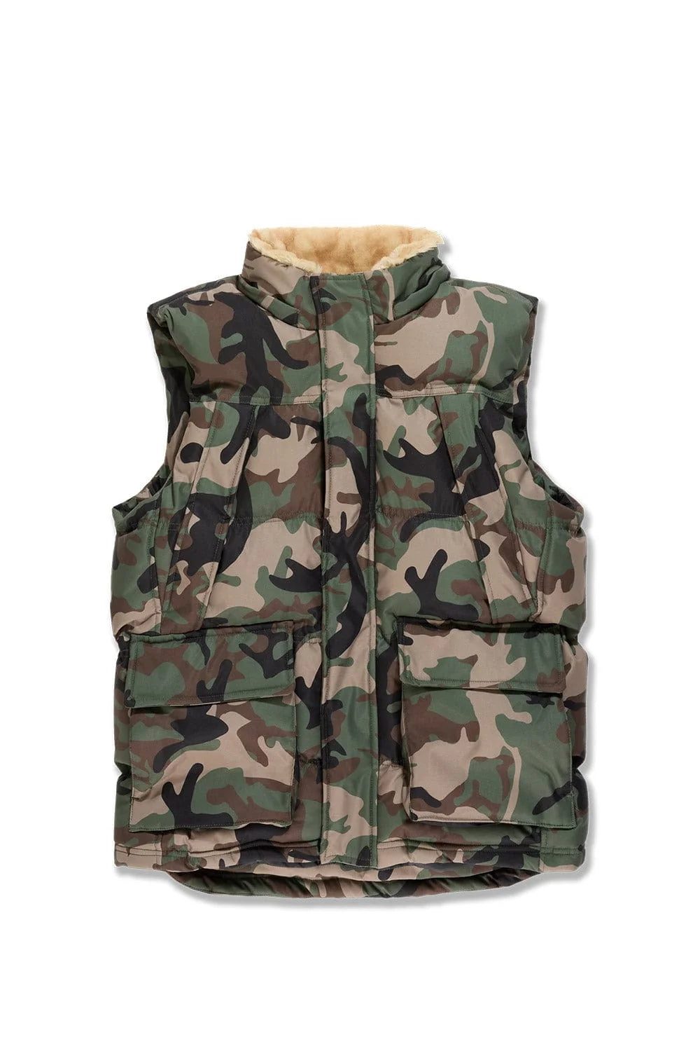 heavy Puffer Fur Vest - Camo 9491