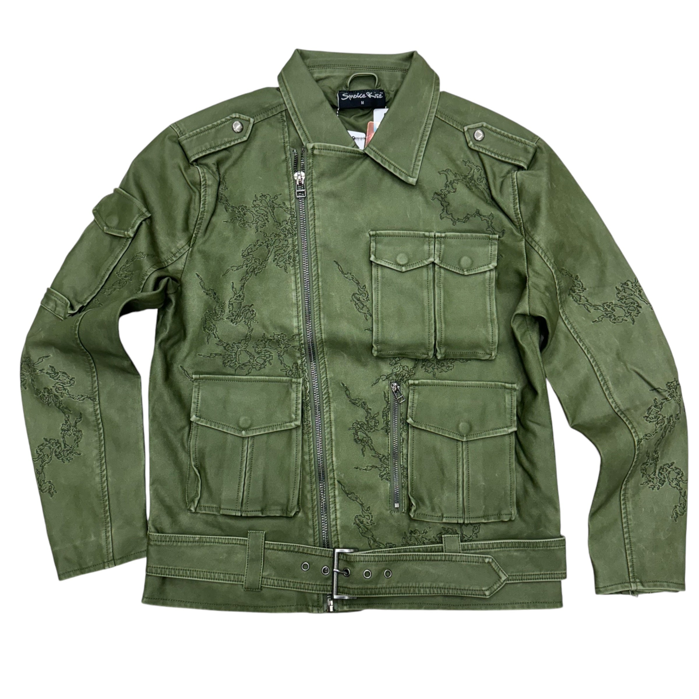 Rise PU Utility Jacket Olive 24684