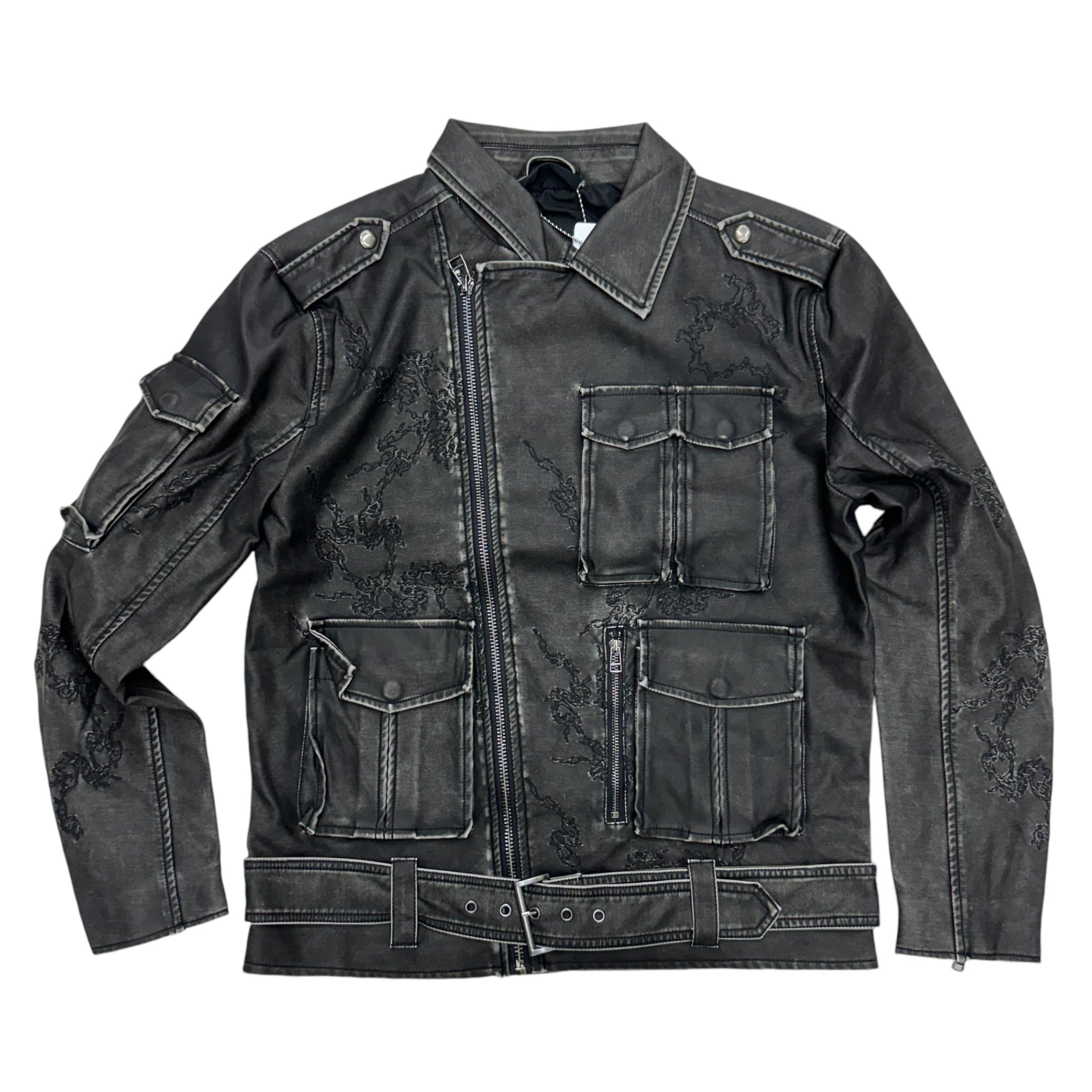 Rise PU Utility Jacket Washed Black 24684