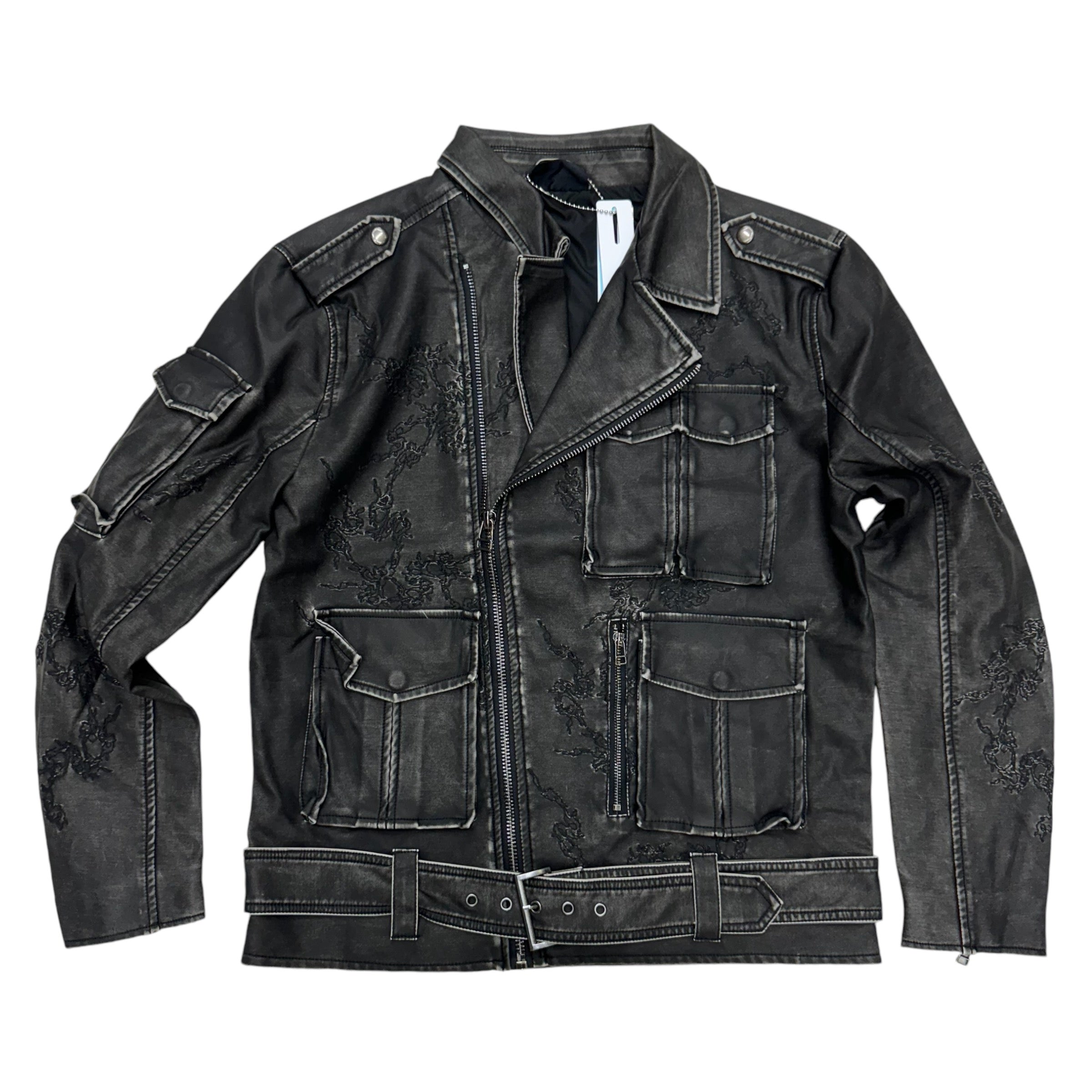 Rise PU Utility Jacket Washed Black 24684