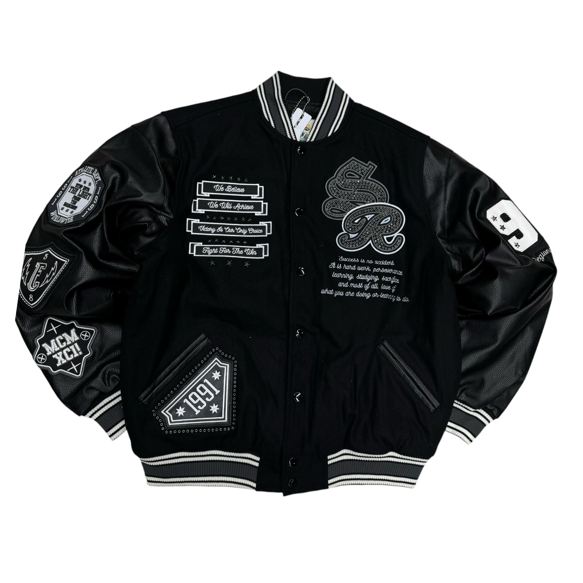 Rise Varsity Studed Jacket Black 24699