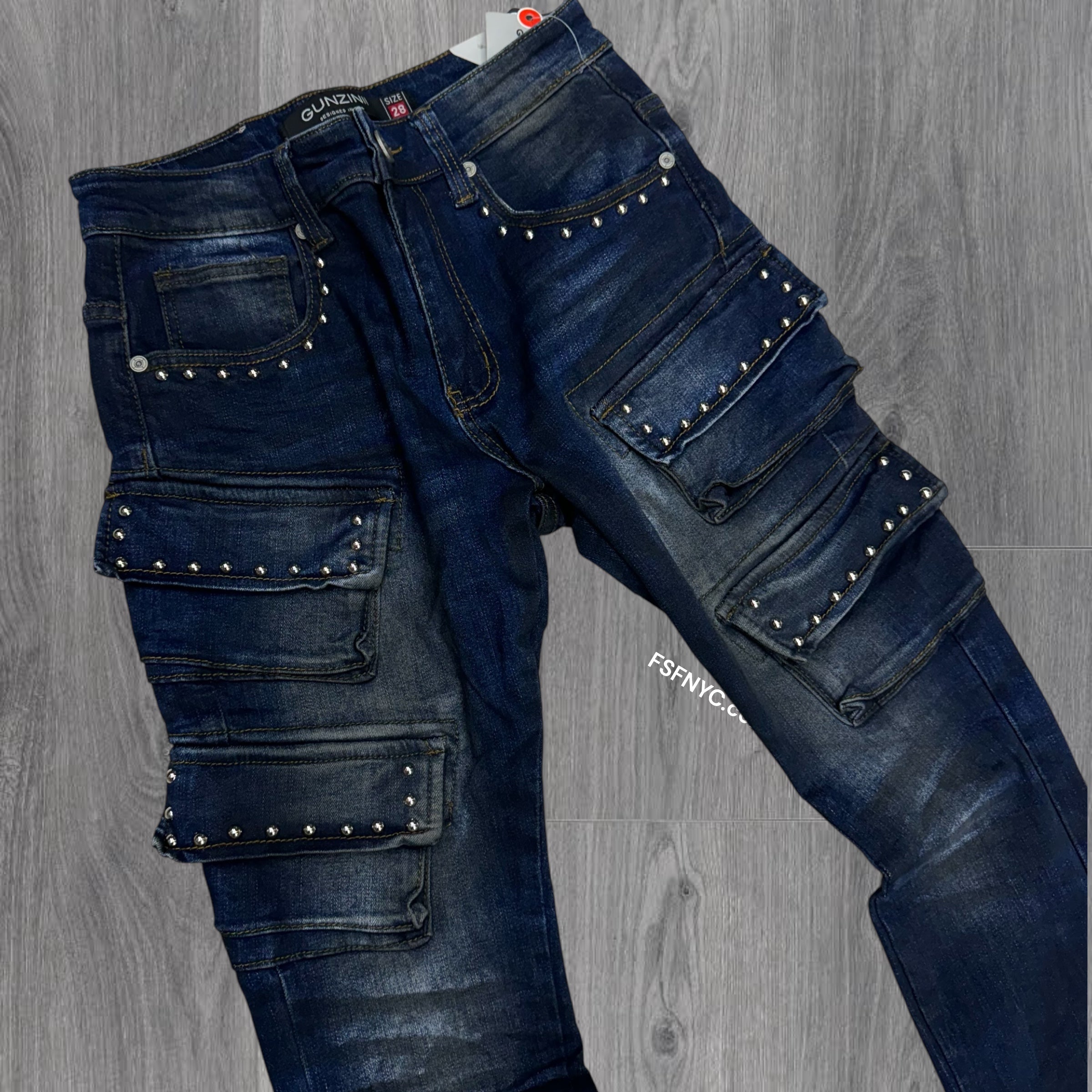 Gunzinii Stacker Cargo Style denim Dirty Blue GZ591