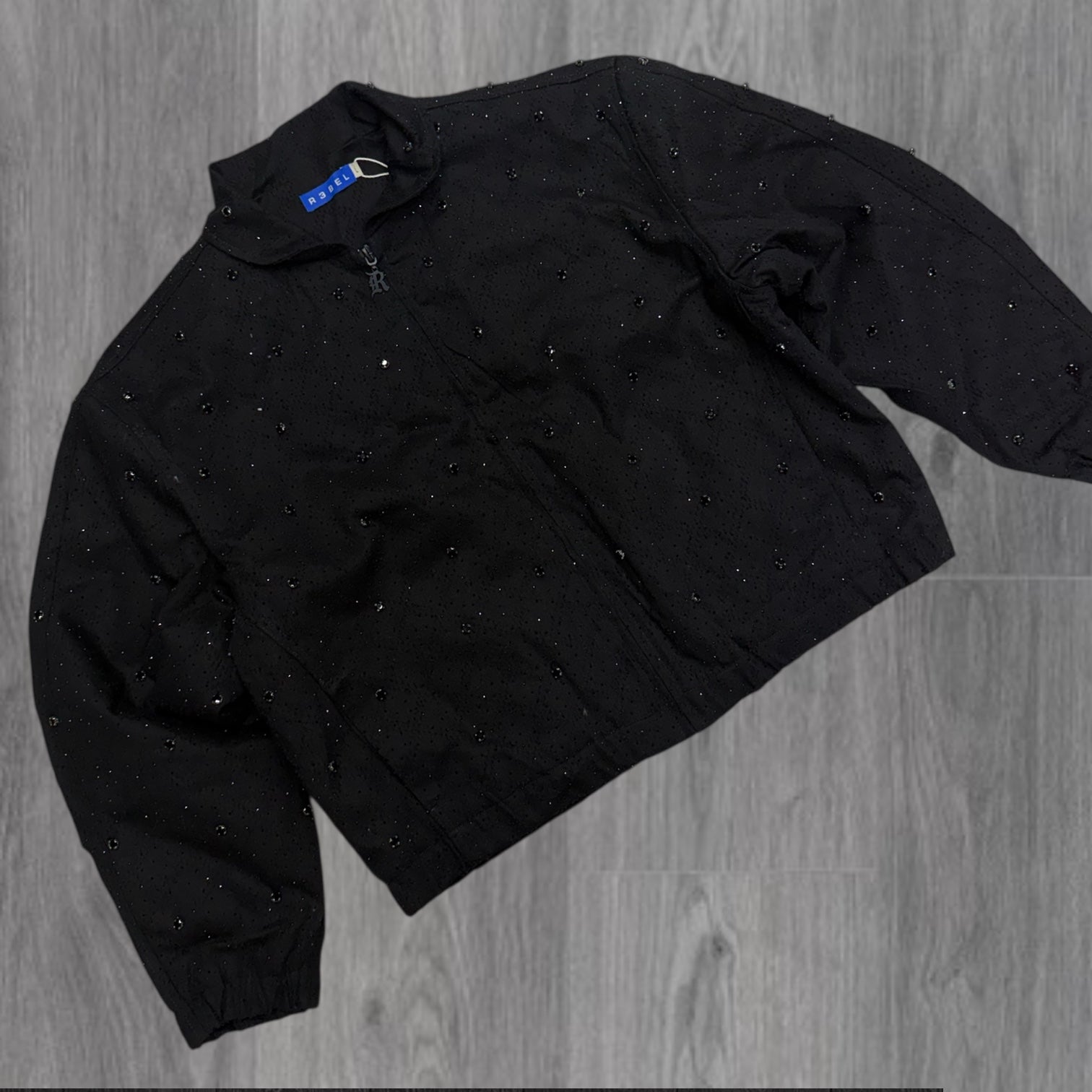 REBEL - Rhinestone BOMBER Jacket - BLK - 551