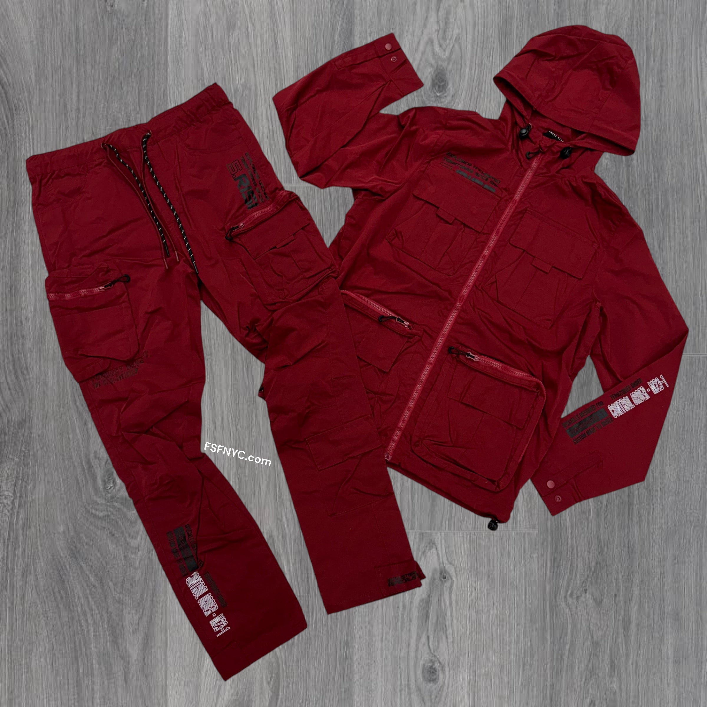 Rise Utility Nylon Cargo Set Burgundy 23582