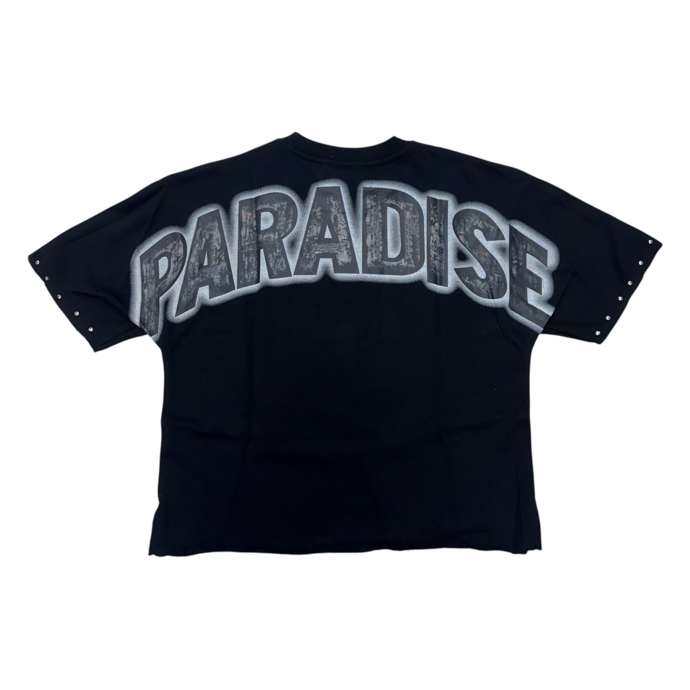 BKYS Rhinestone Paradise Crop T-Shirt Black T1256