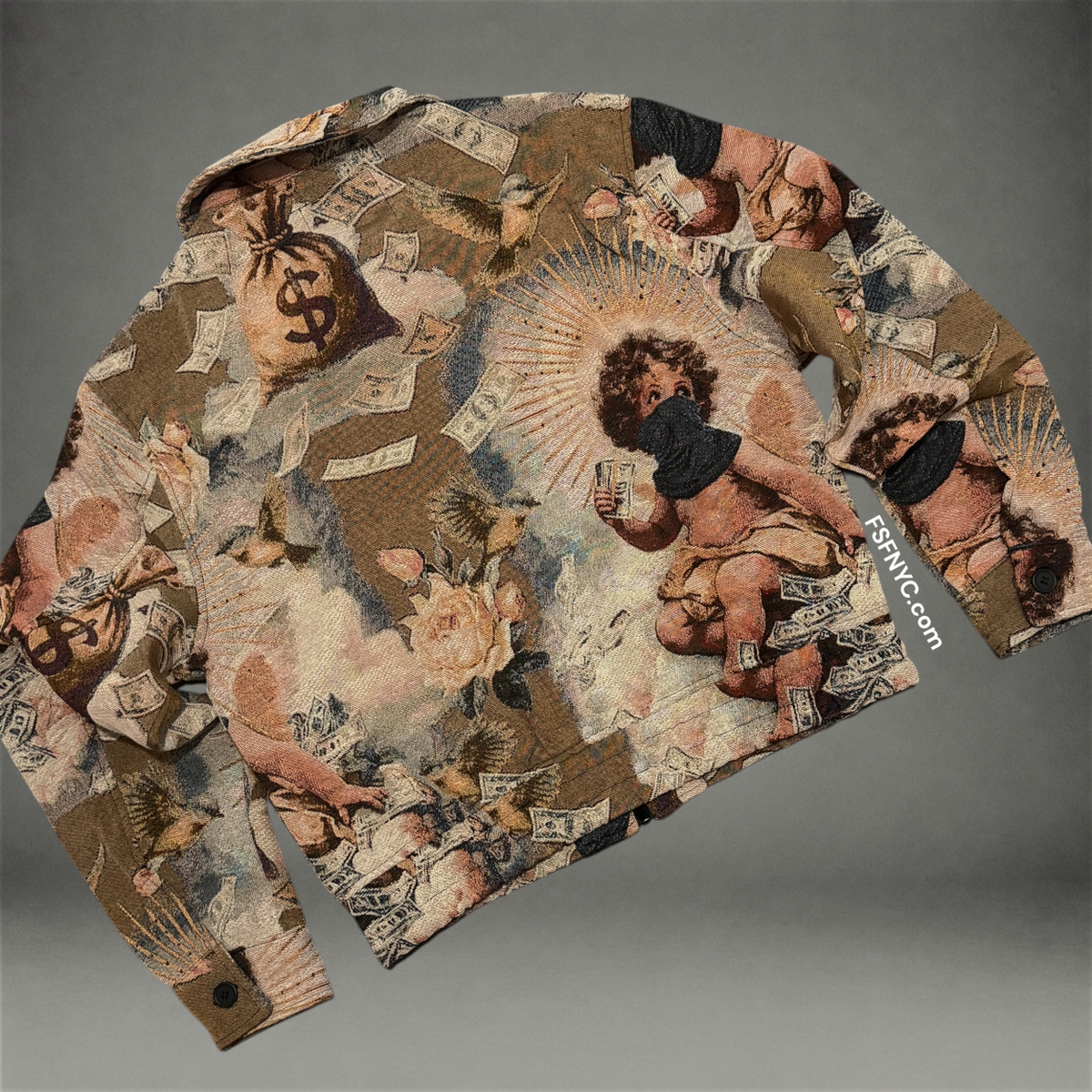 Cherub Tapestry Lightweight Jacket - Brown 614