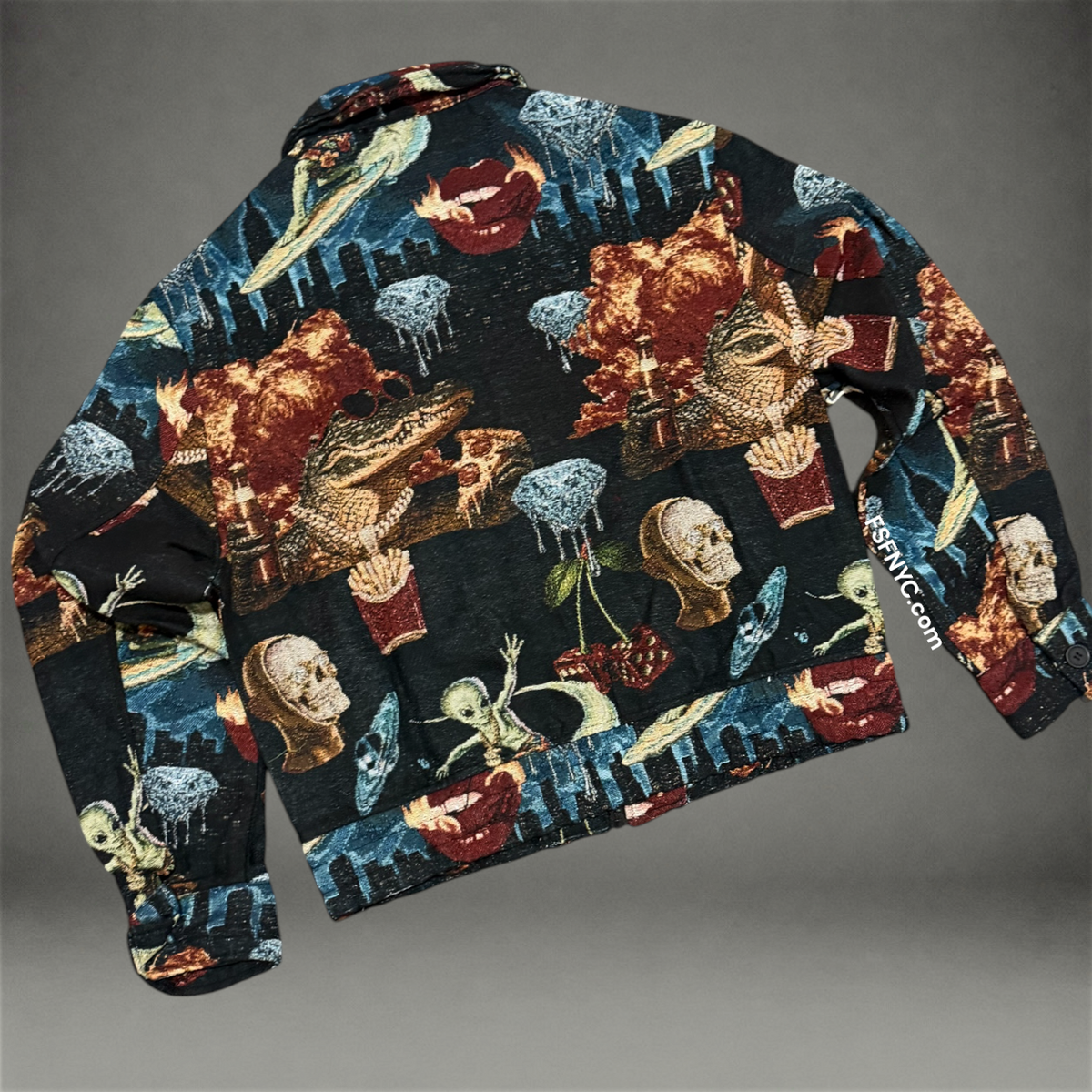 Surreal Lightweight Tapestry Jacket - Black 608