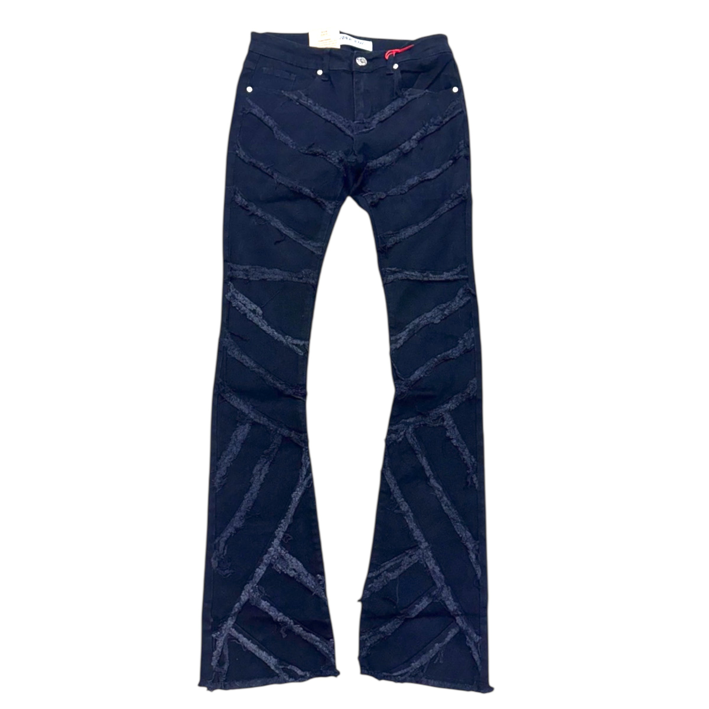 ARM Stacked Shredded Denim Black  AS410