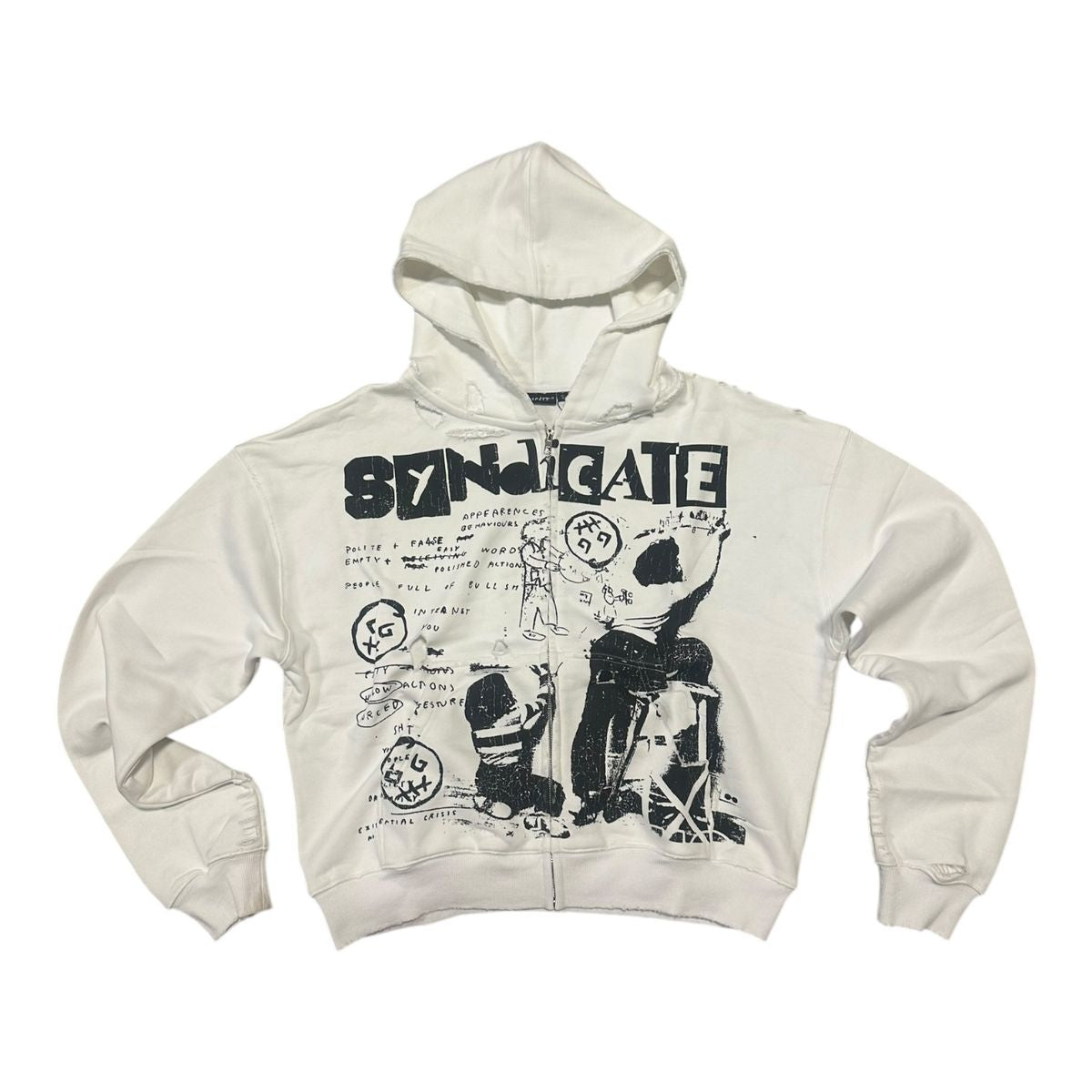 SYN - DEFIANCE Zip Hoodie - White - 2