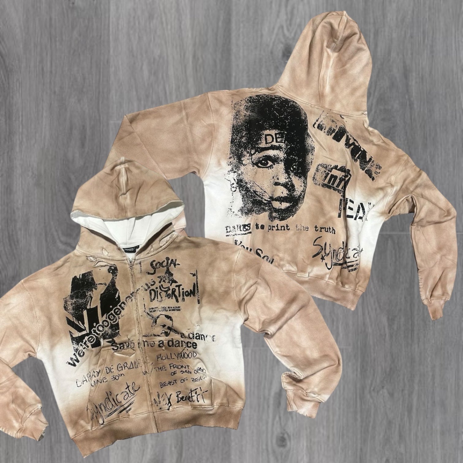 SYN - DIVINE Zip Hoodie - Brown  - 1