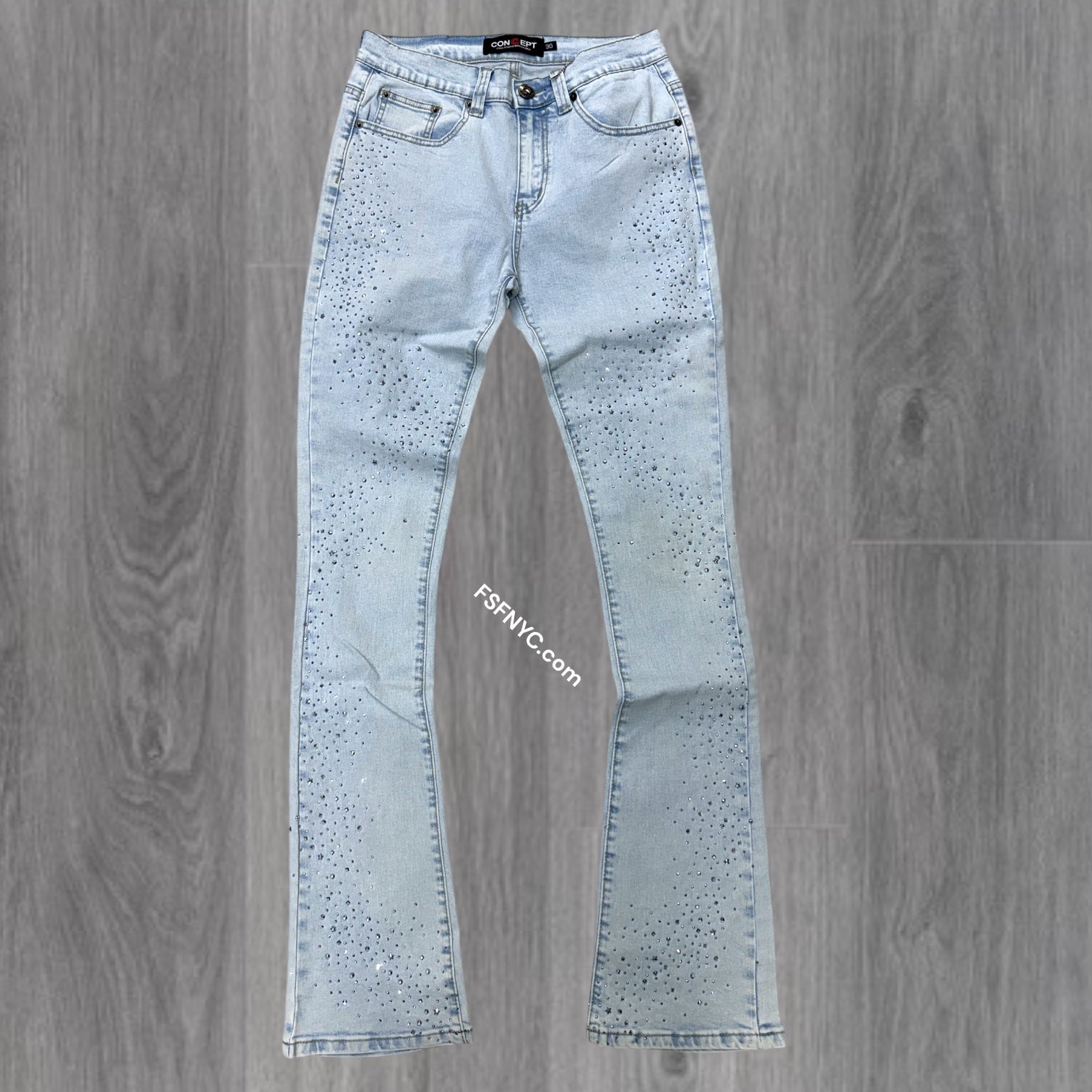 Concept - Stacked Rhinestone Denim - Blue -040