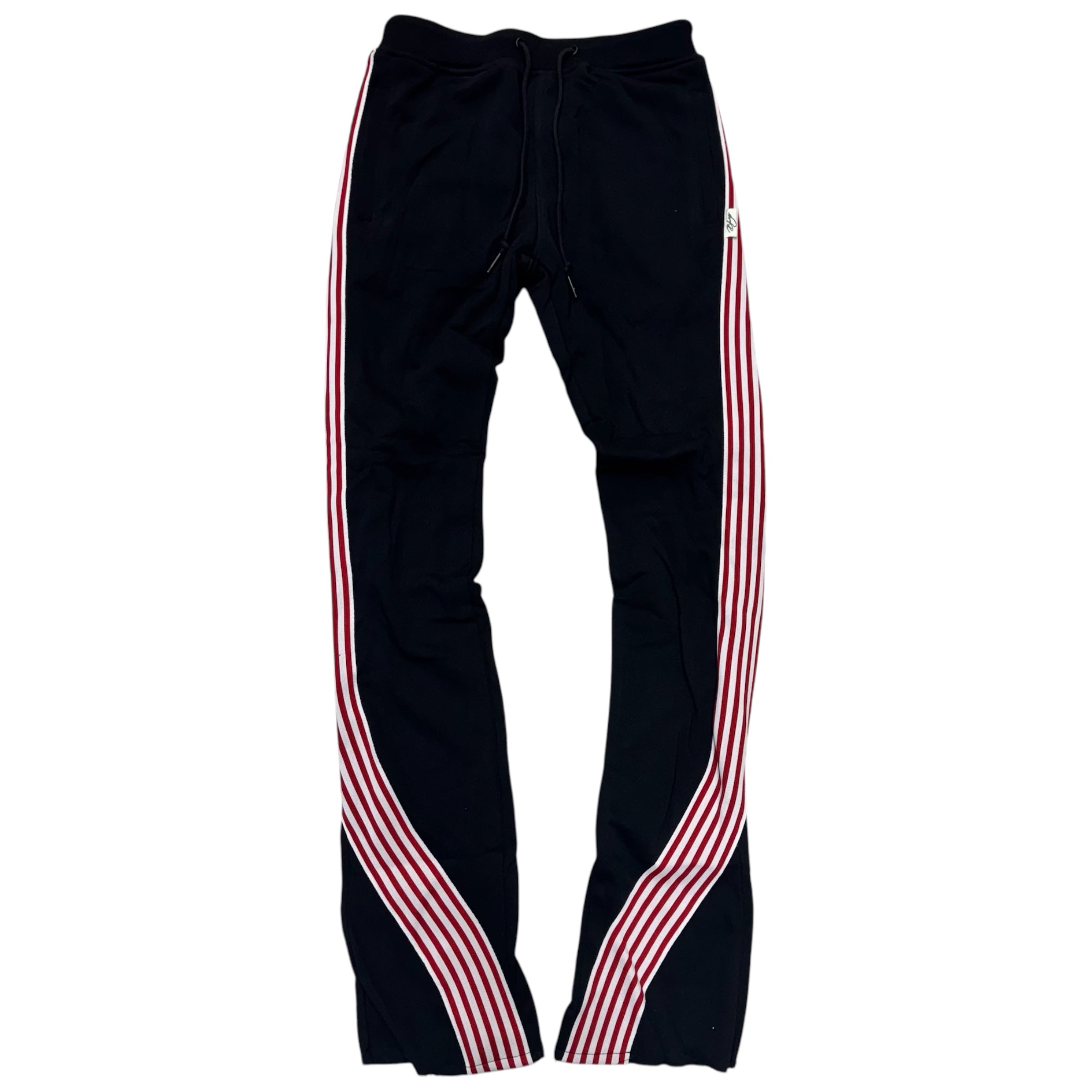 BKYS Stacked Sweat Pants Black Red P1264