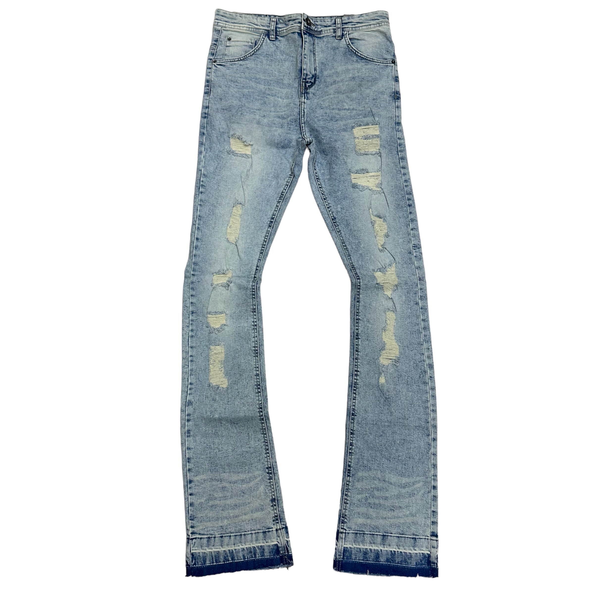 Narr Stacked Rips Ice Blue Denim 3207