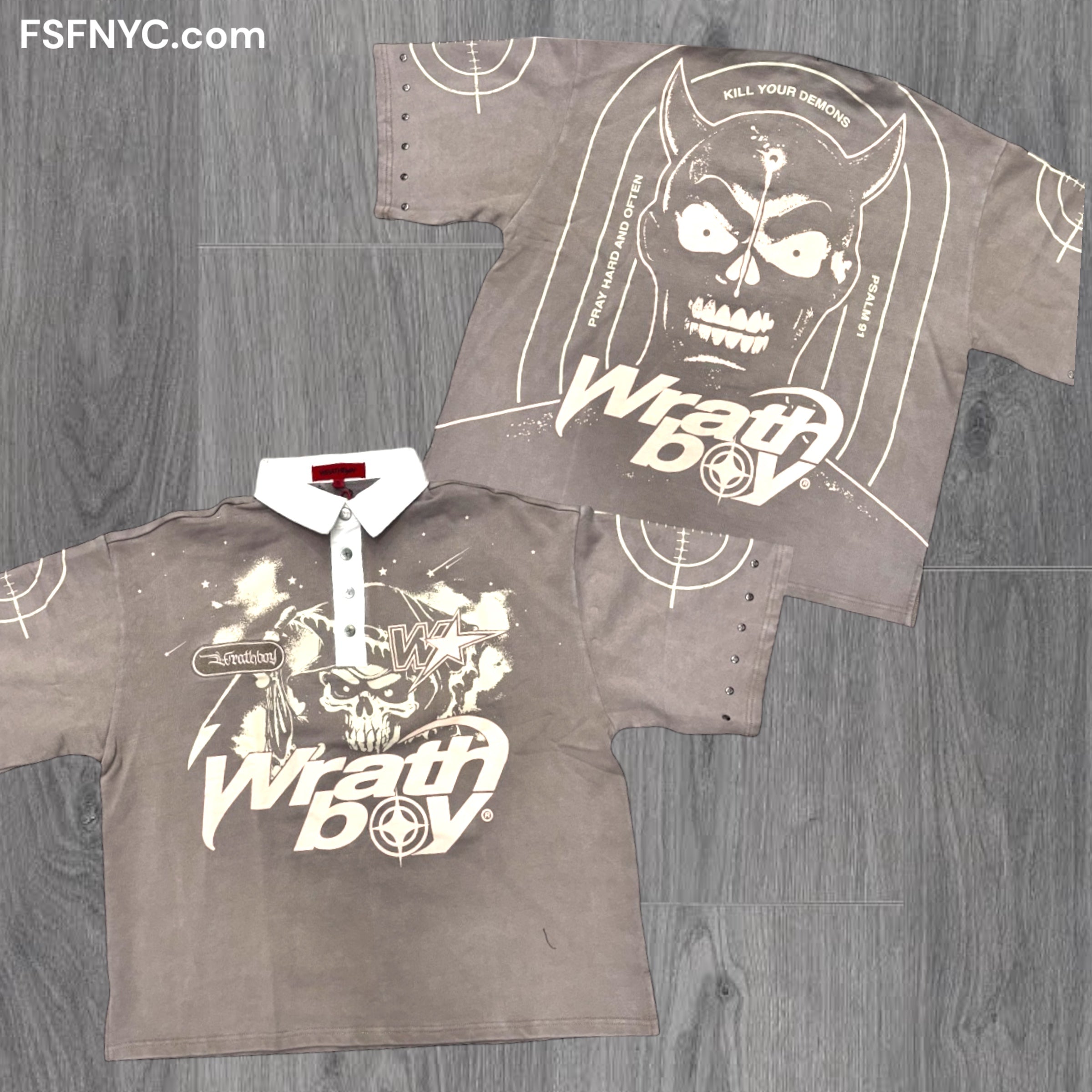 WrathBoy Kill Your Demons Polo Latte 103 M