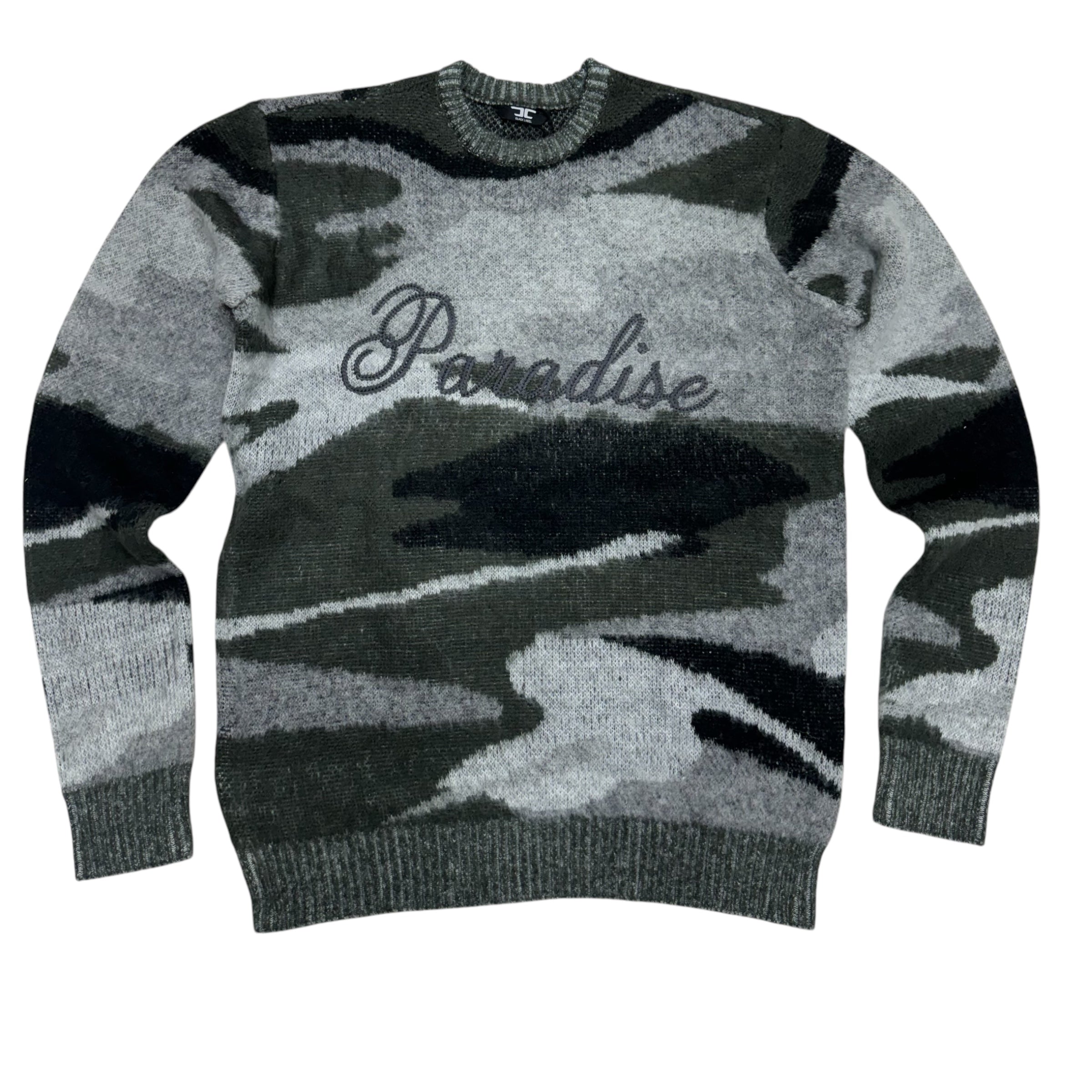 JC Mohair camo crewneck Sweater Black  3973