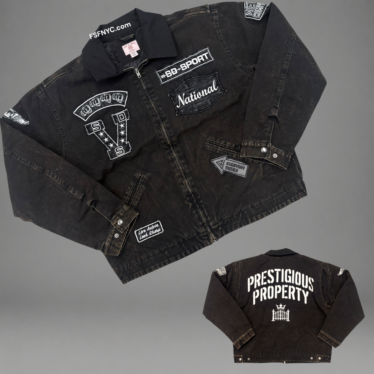 Property Canvas Patch Jacket - Black - 6203