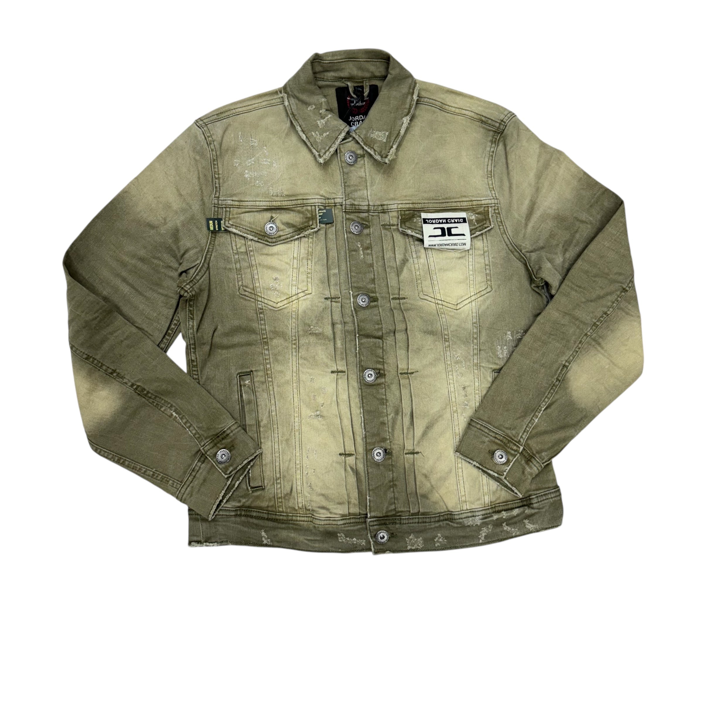 JC  shred jeans jacket Olive 1220 jj1220rc