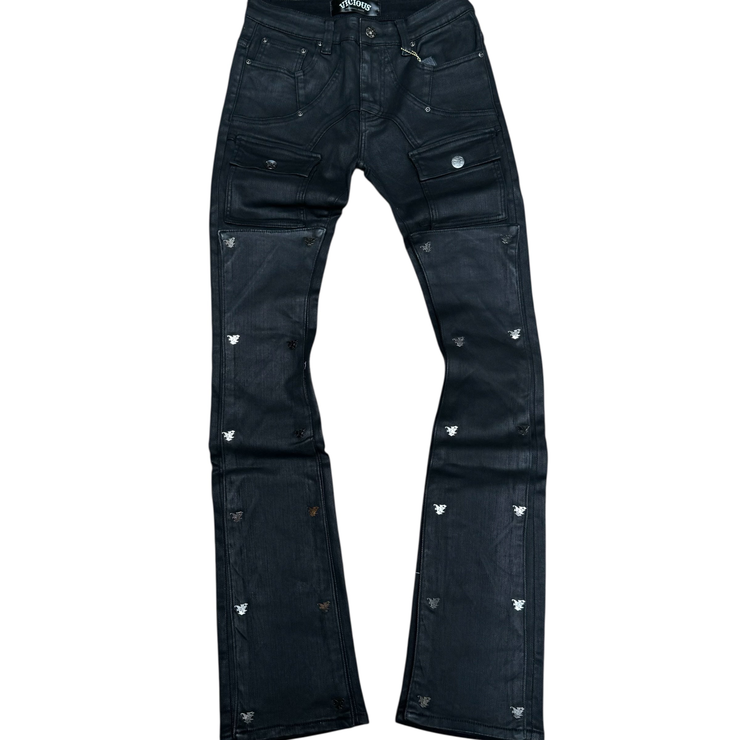 Vicious - STACKED WAXED DENIM BLACK - VC681