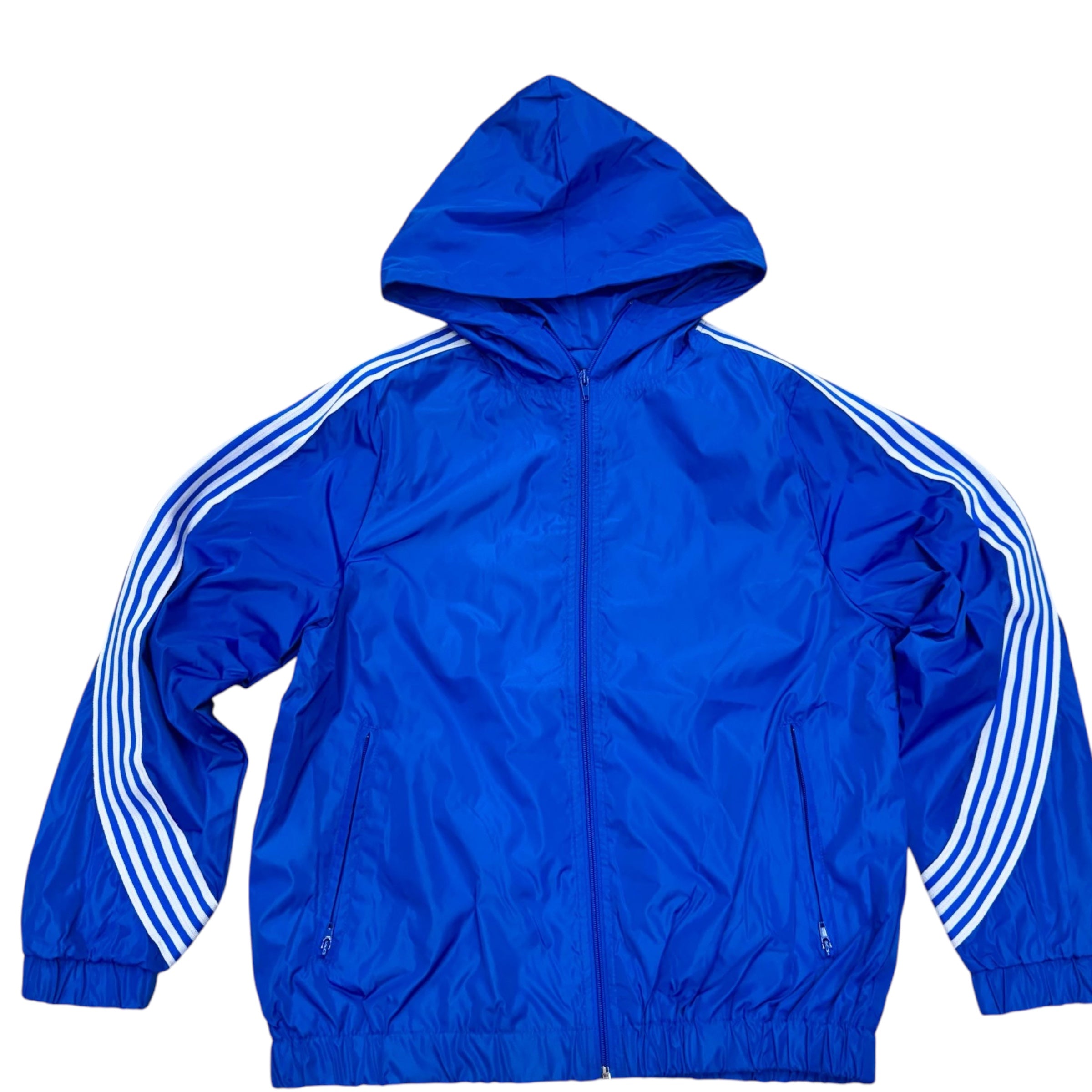 KD Striped Nylon WindBreaker Jacket Royal Blue/White 2110
