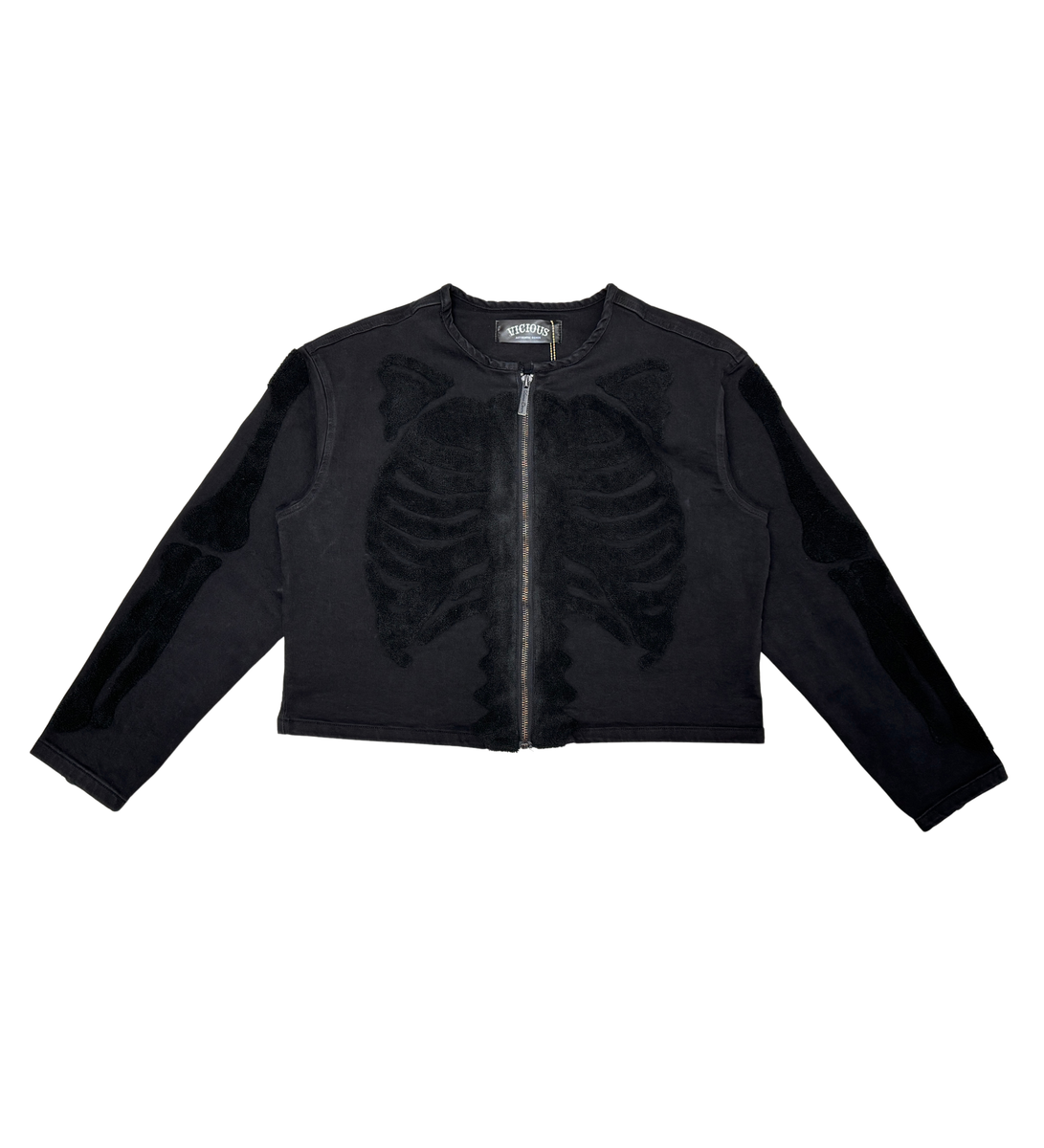 Vicious - BLACK SKELETON (DENIM) JACKET JET BLACK - VC771