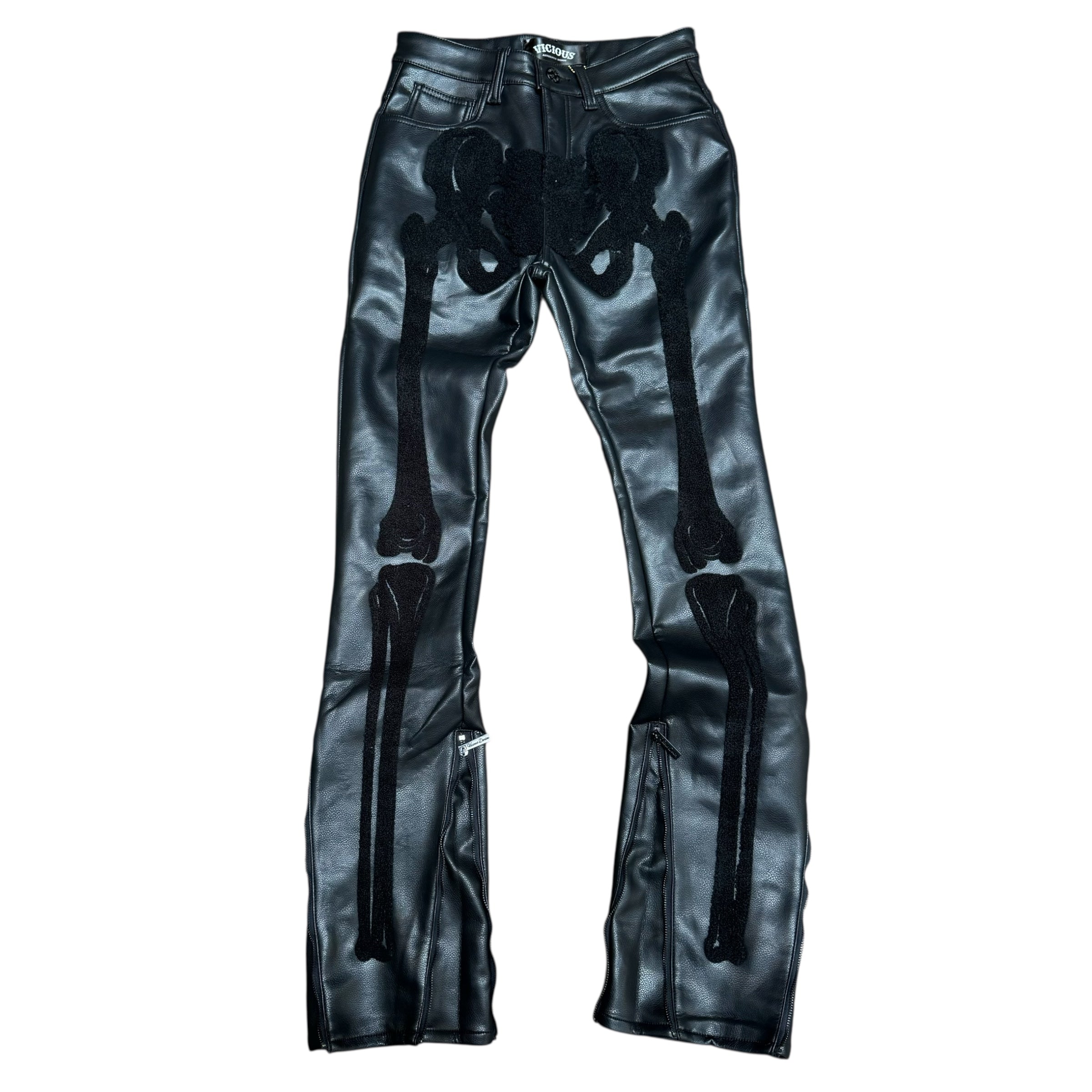 Vicious - STACKED (VEGAN LEATHER) SKELETON PANTS - VC772
