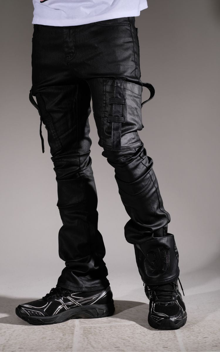 Vicious - STACKED WAXED BLACK COATED DENIM - VC791